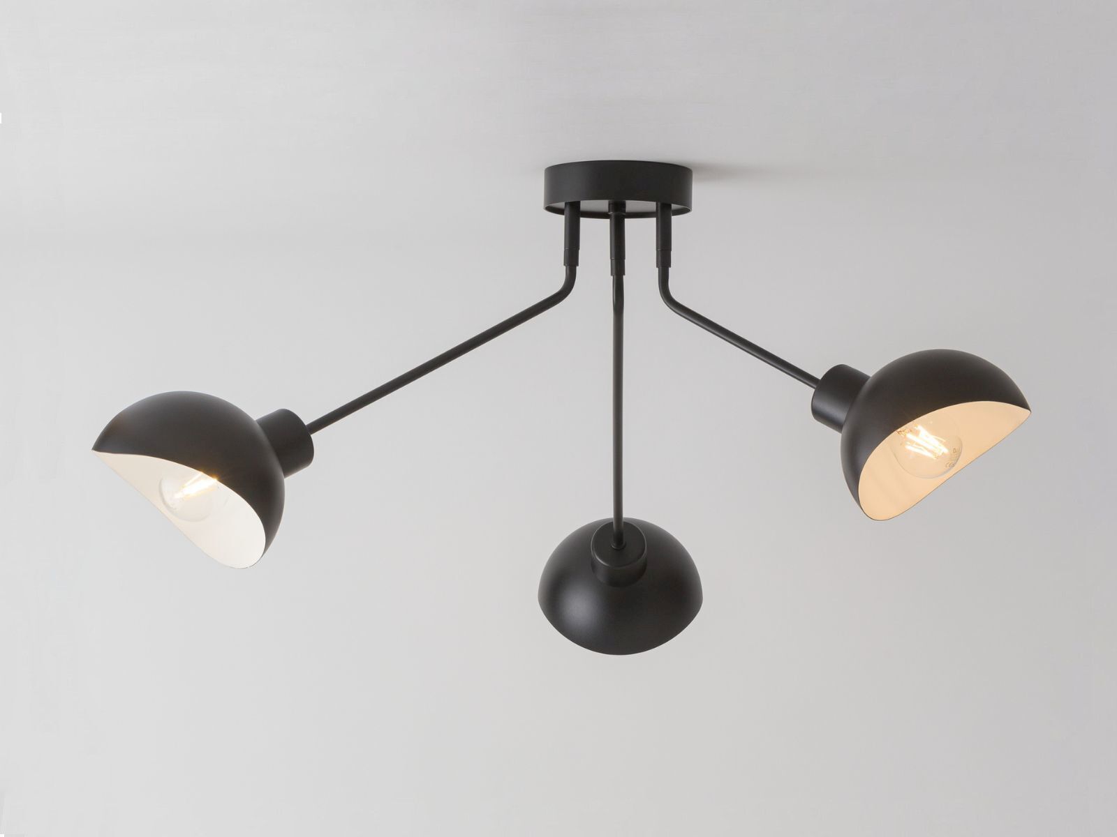 Schwarze Deckenlampe Innen Weiß E27 3-flammig stylisch