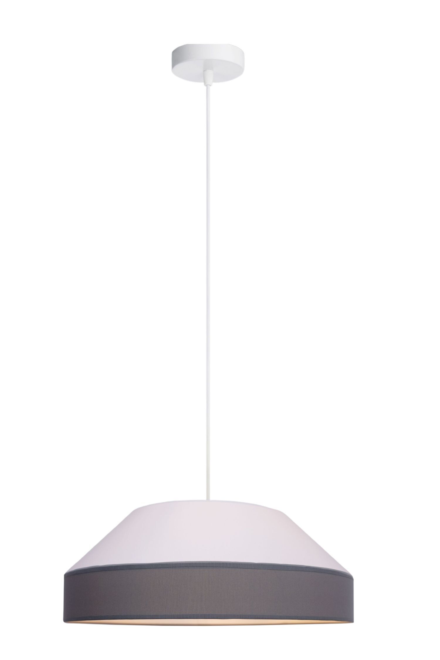 Runde Hängelampe Stoff Weiß Grau E27 Ø45 cm blendarm