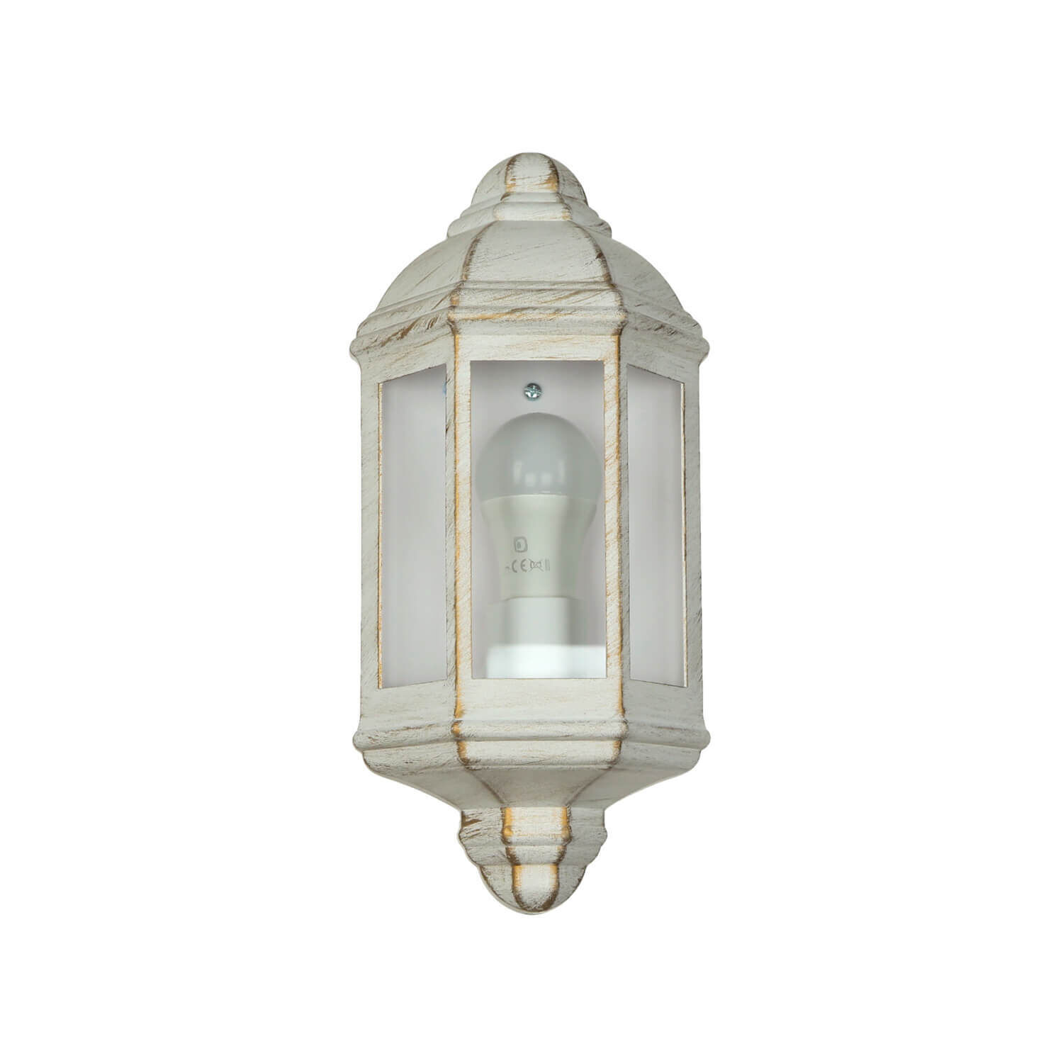 Wandlampe außen Weiß-Gold Maritim Haus Garten Lampe, Leuchte
