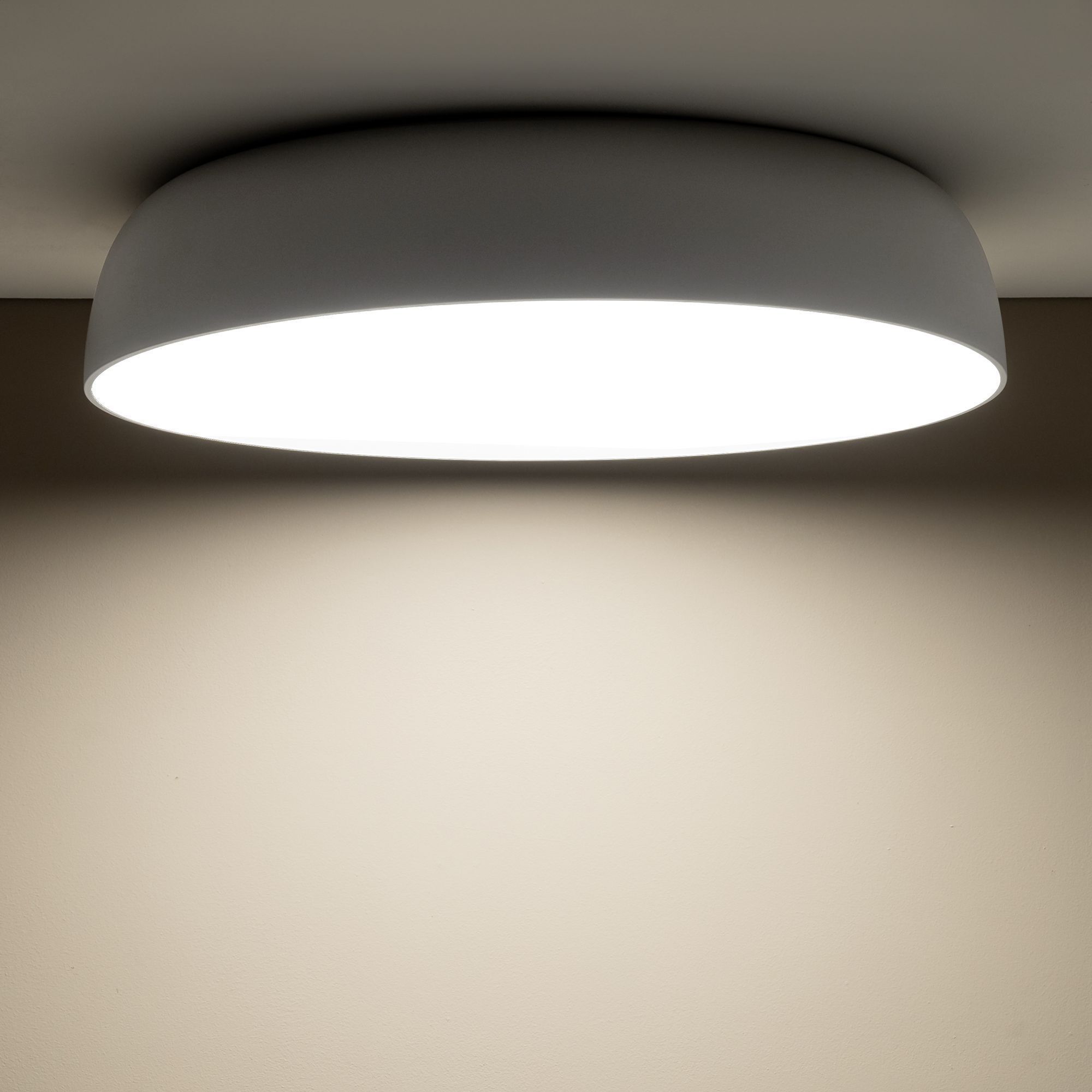 Weiße Deckenleuchte Metall E27 10-flammig L:78 cm rund deckenleuchte, rund, weiß, led, lampe