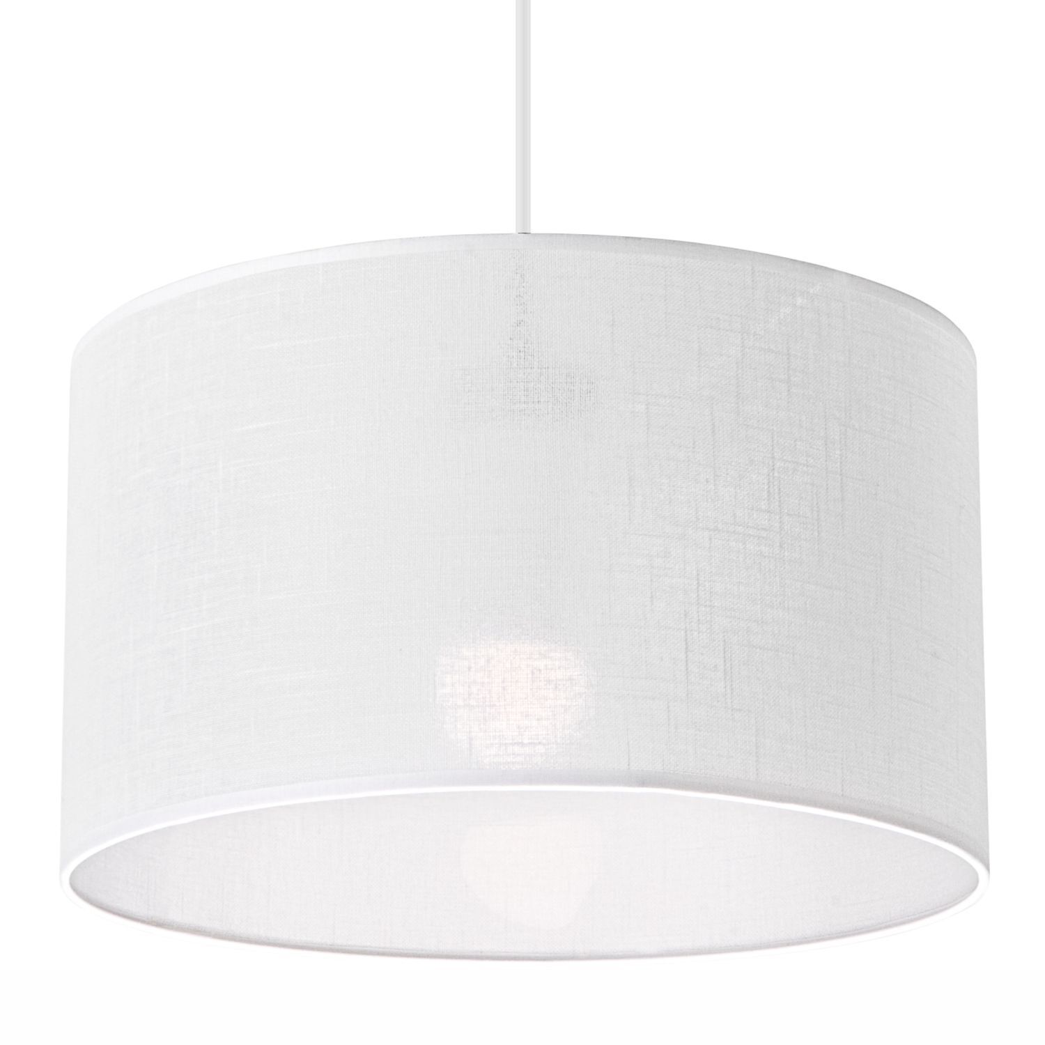 Hängelampe Weiß Stoff Ø 35 cm verstellbar wohnlich Modern E27