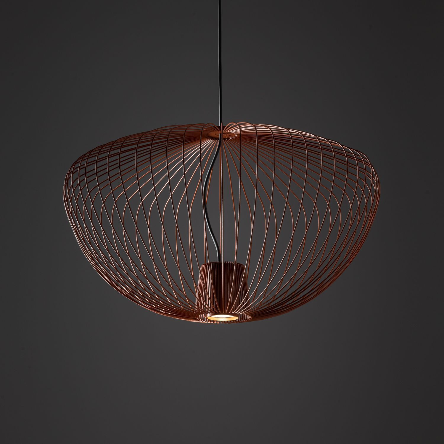 Draht Hängelampe Metall Terrakotta B:54,5 cm GU10 Leuchter, Lampe