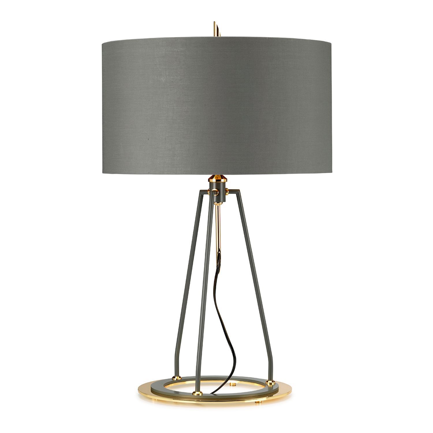 Tischlampe Modern Design in Grau Gold 74 cm hoch E27