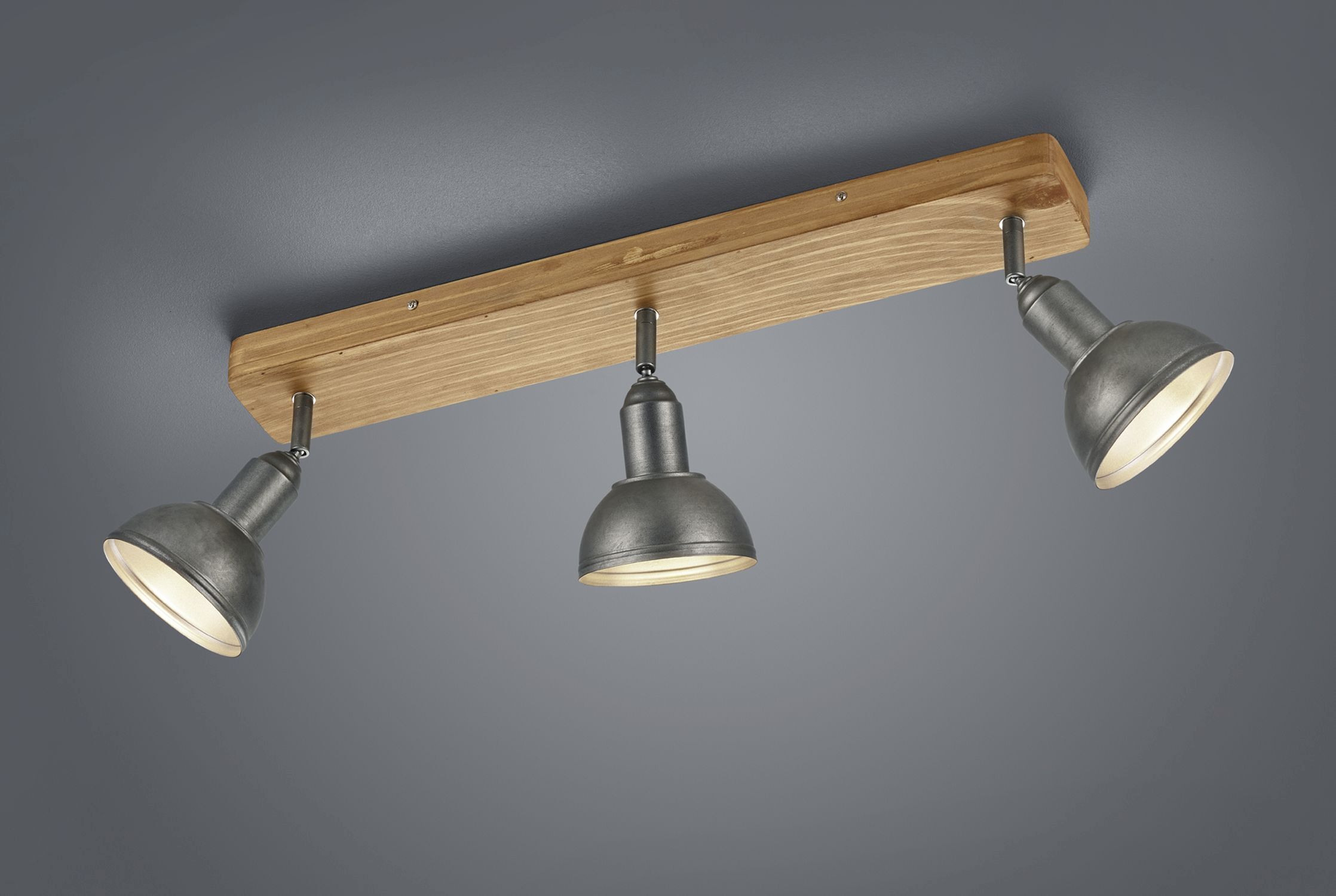 Flexibler Deckenspot Holz Metall E14 58 cm Nickel Antik Beleuchtung, Leuchte, Lampe