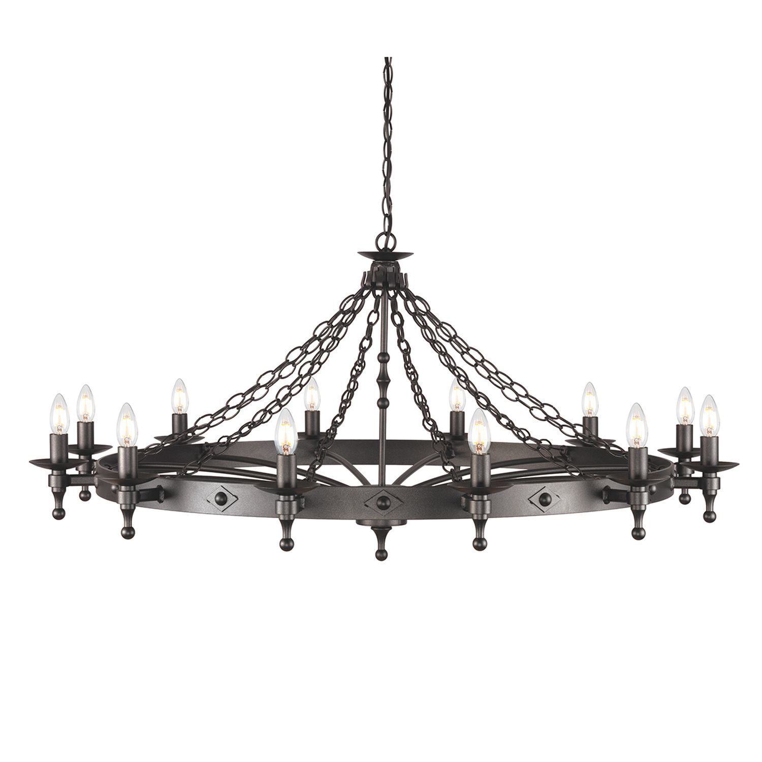 Kronleuchter CAMELOT 9 Schwarz Ø122cm Lampe