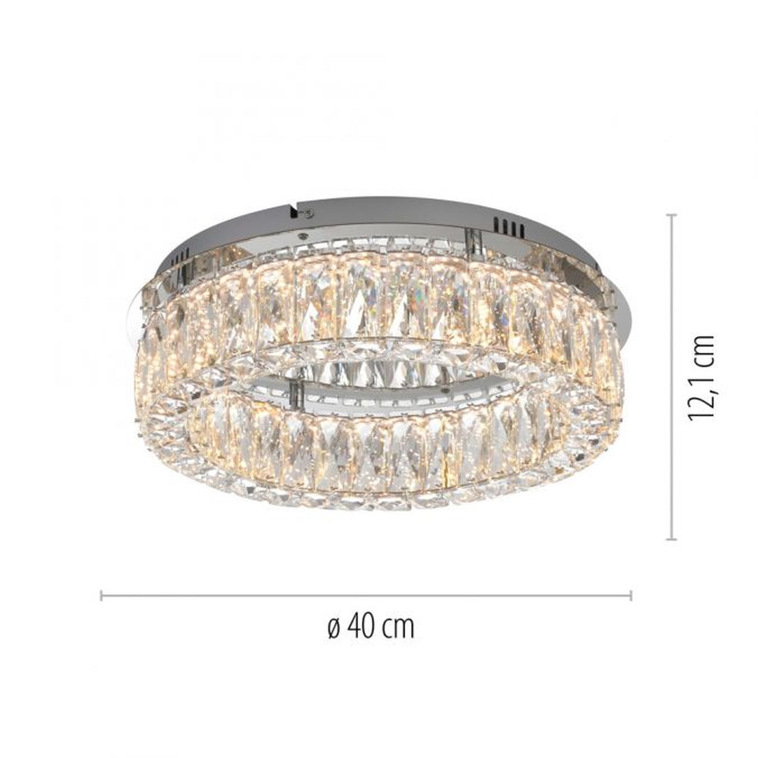 Dimmbare LED Deckenlampe in Chrom Acrylglas Ø40 cm 22 W