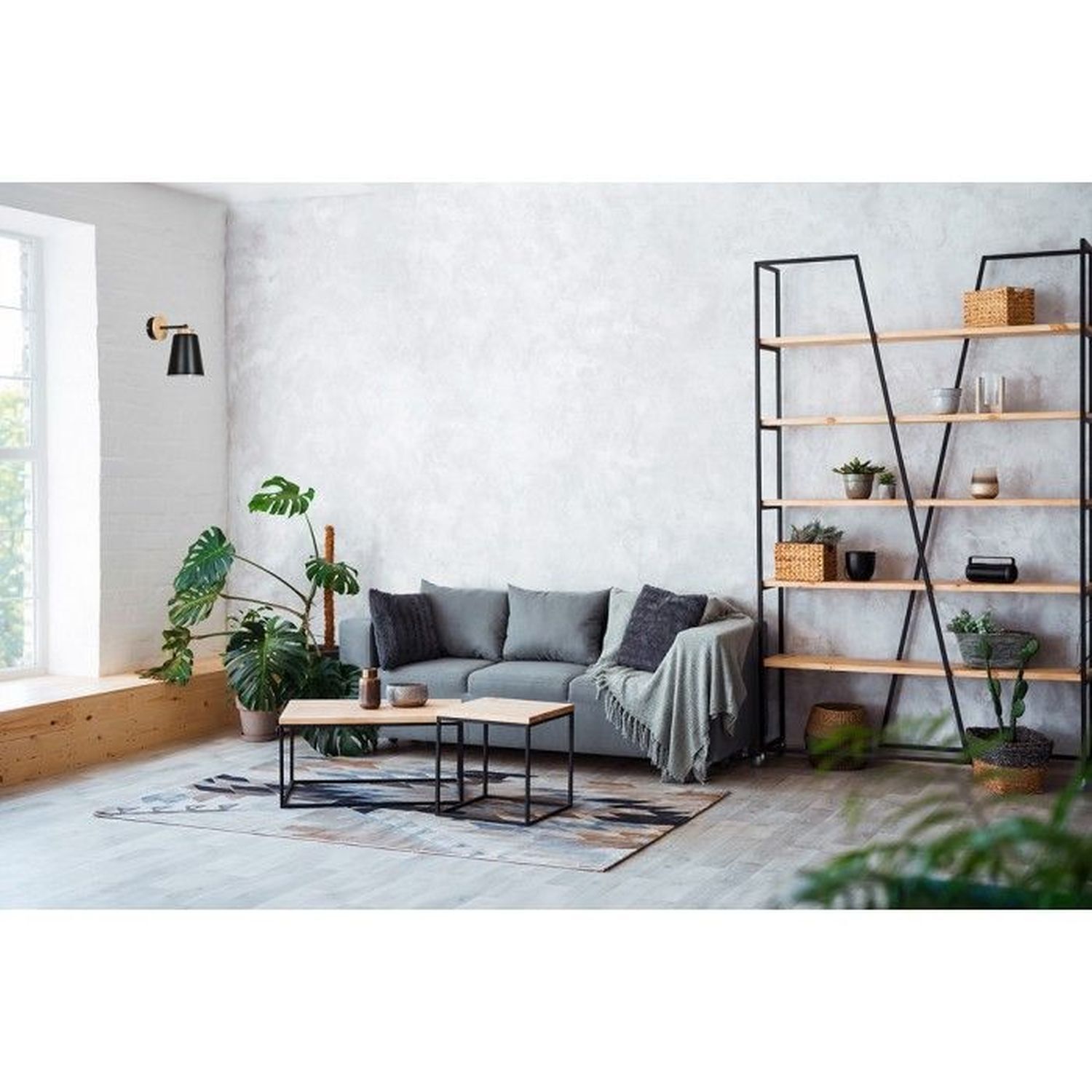 Wandlampe Schwarz Holz Metall Schirm Skandinavisch Innenarchitektur, Inneneinrichtung, Mobiliar, Wohnzimmer, Lampe