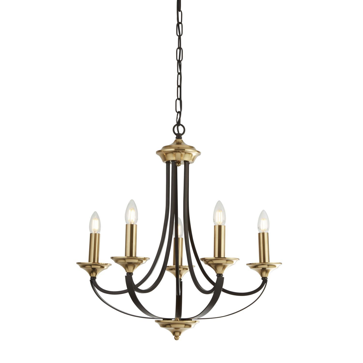 Kronleuchter in Bronze Ø 58 cm 5-flammig E14 Metall