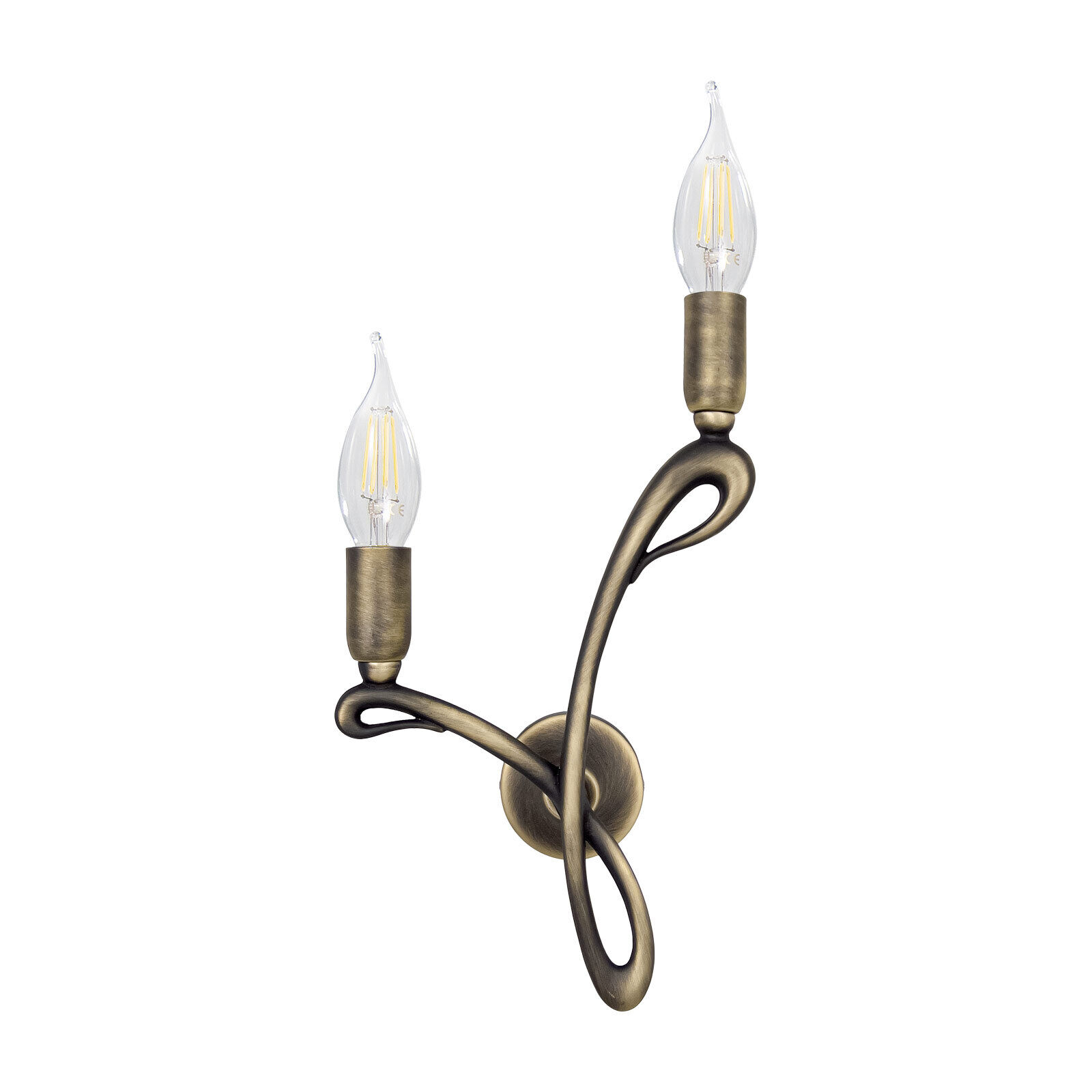 Wandlampe Messing 2-flammig E14 in Bronze matt FIOCCO