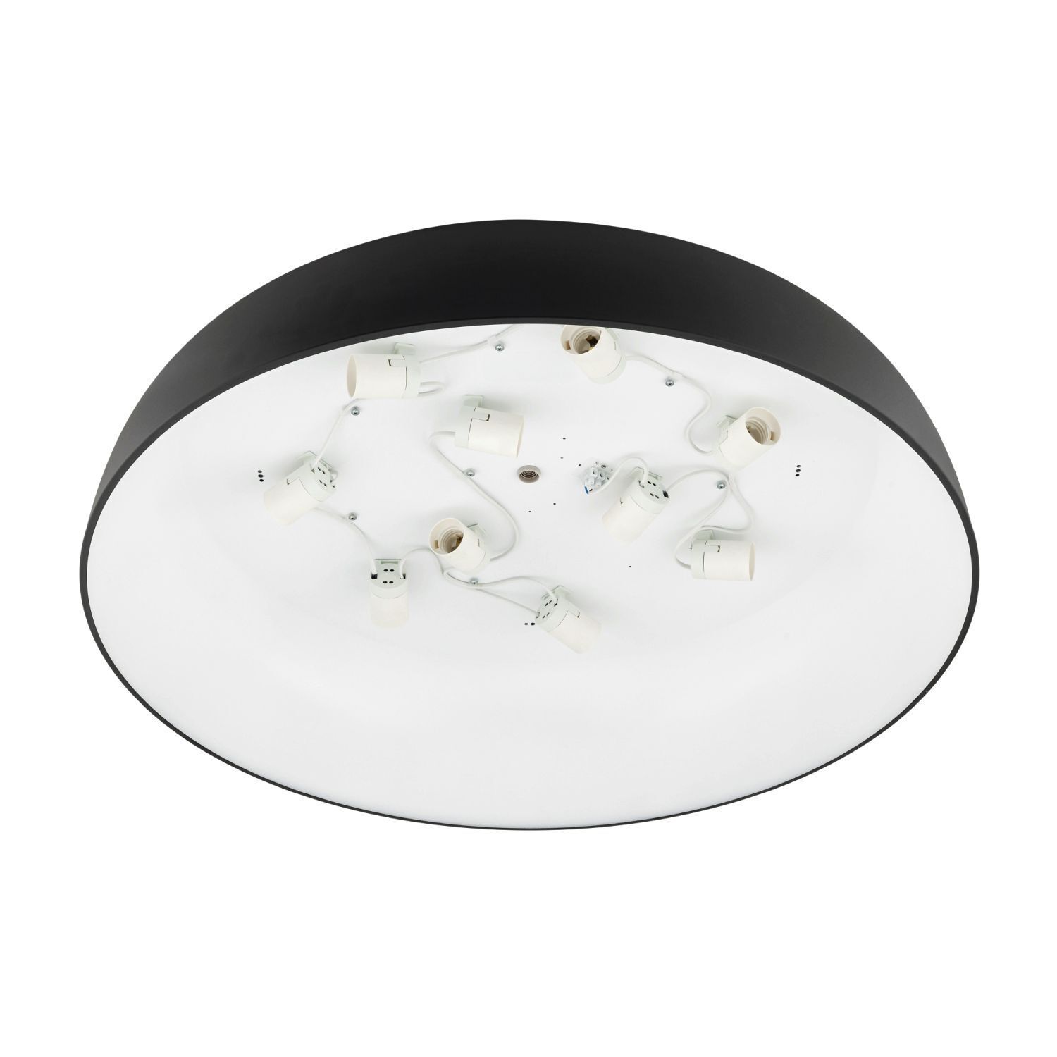 Runde Deckenlampe Schwarz E27 Ø78 cm blendarm wohnlich