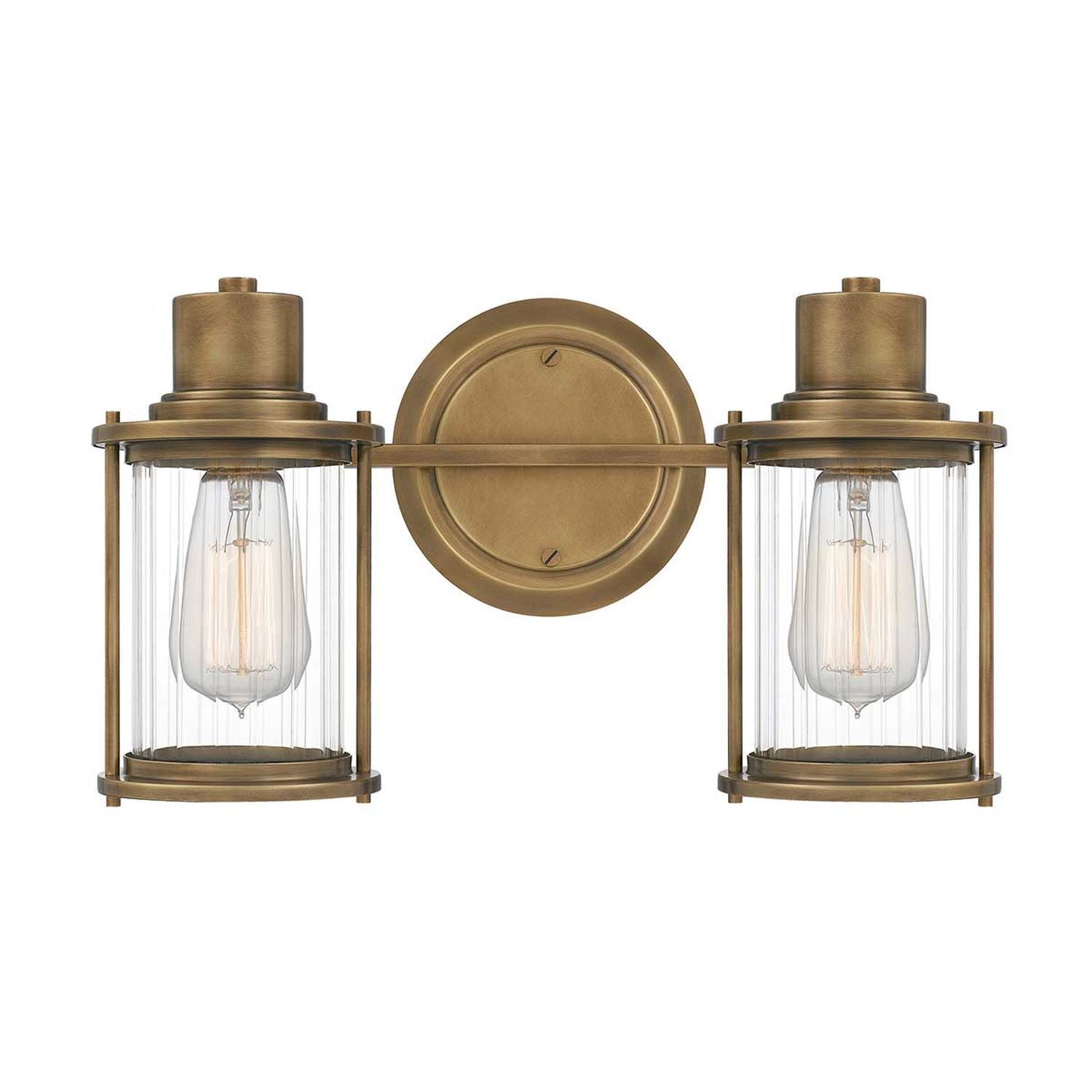 Wandleuchte Bad Vintage IP44 B: 38,1 cm Metall Glas 2x E27