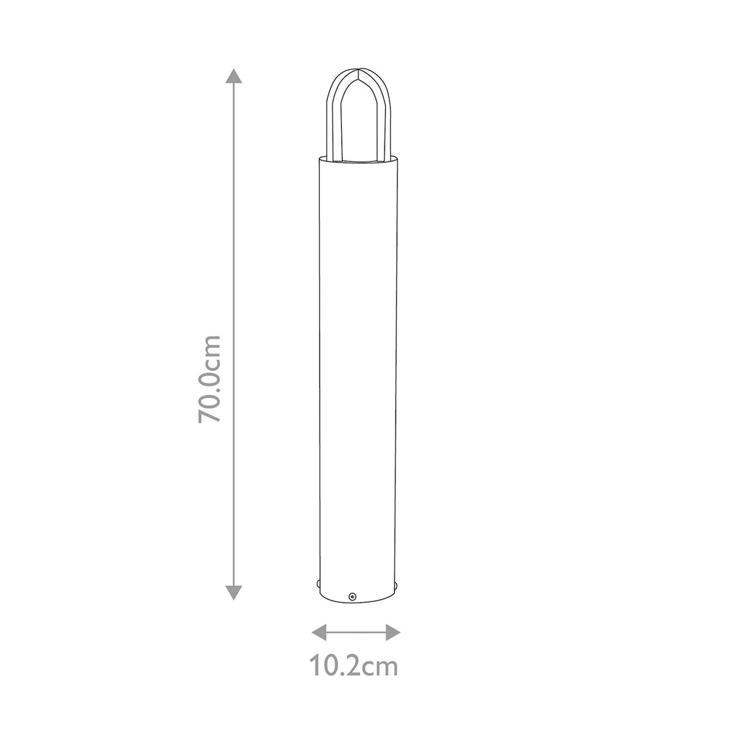 Pollerleuchte Garten aus Messing Glas IP55 70 cm hoch