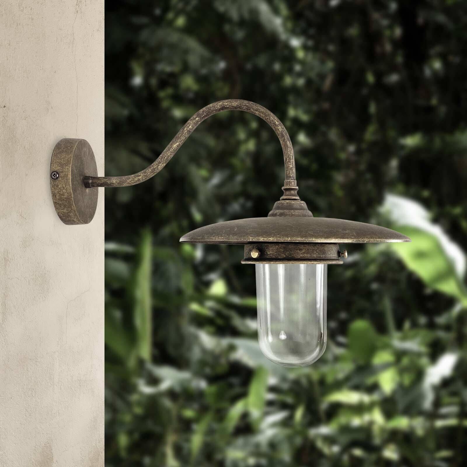 Außenwandleuchte in Bronze Antik matt IP44 E27 Messing