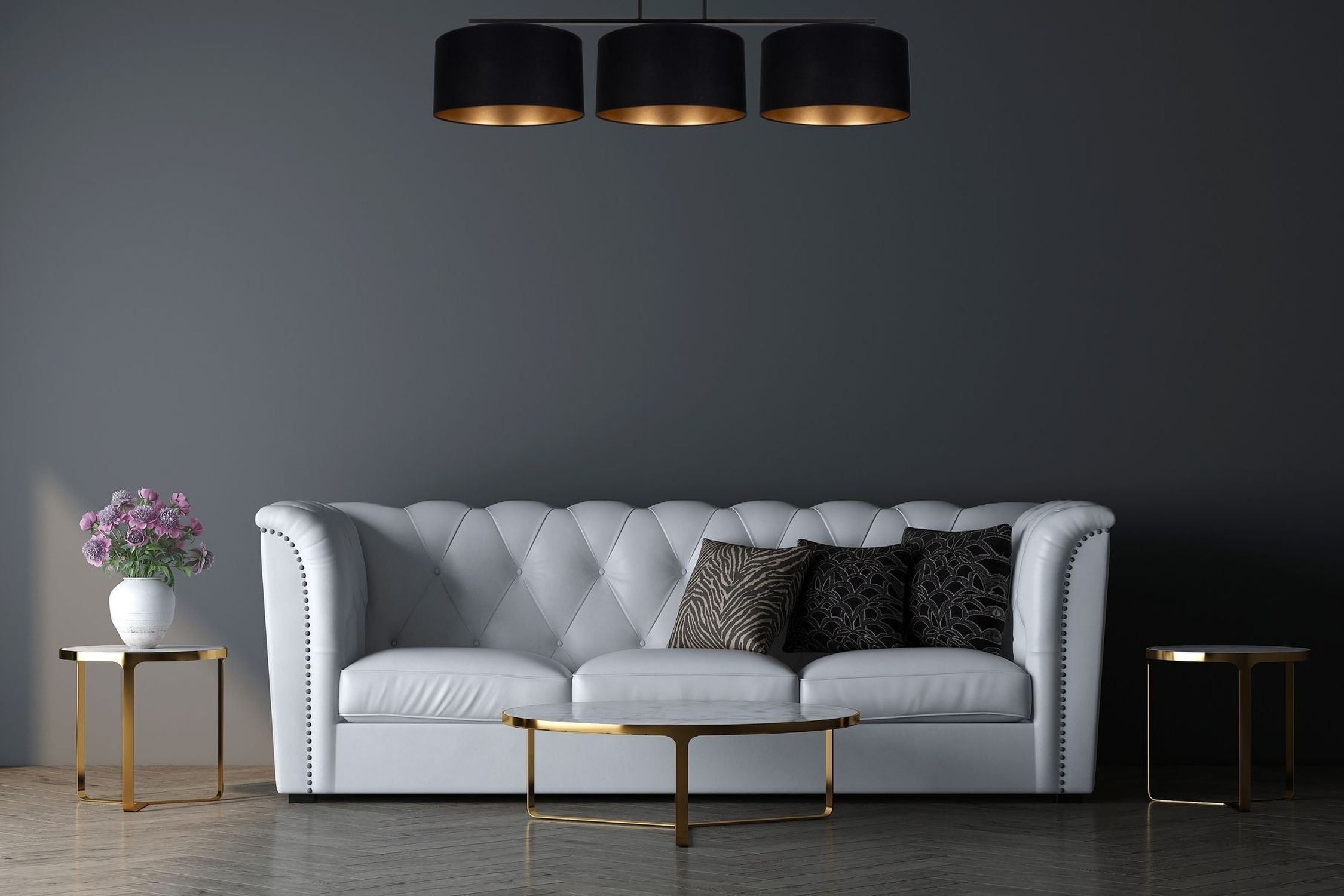 Gemütliche Deckenleuchte Stoff Schwarz Gold E27 100 cm Couch, Wohnzimmer, Lampe, Innenarchitektur, Inneneinrichtung