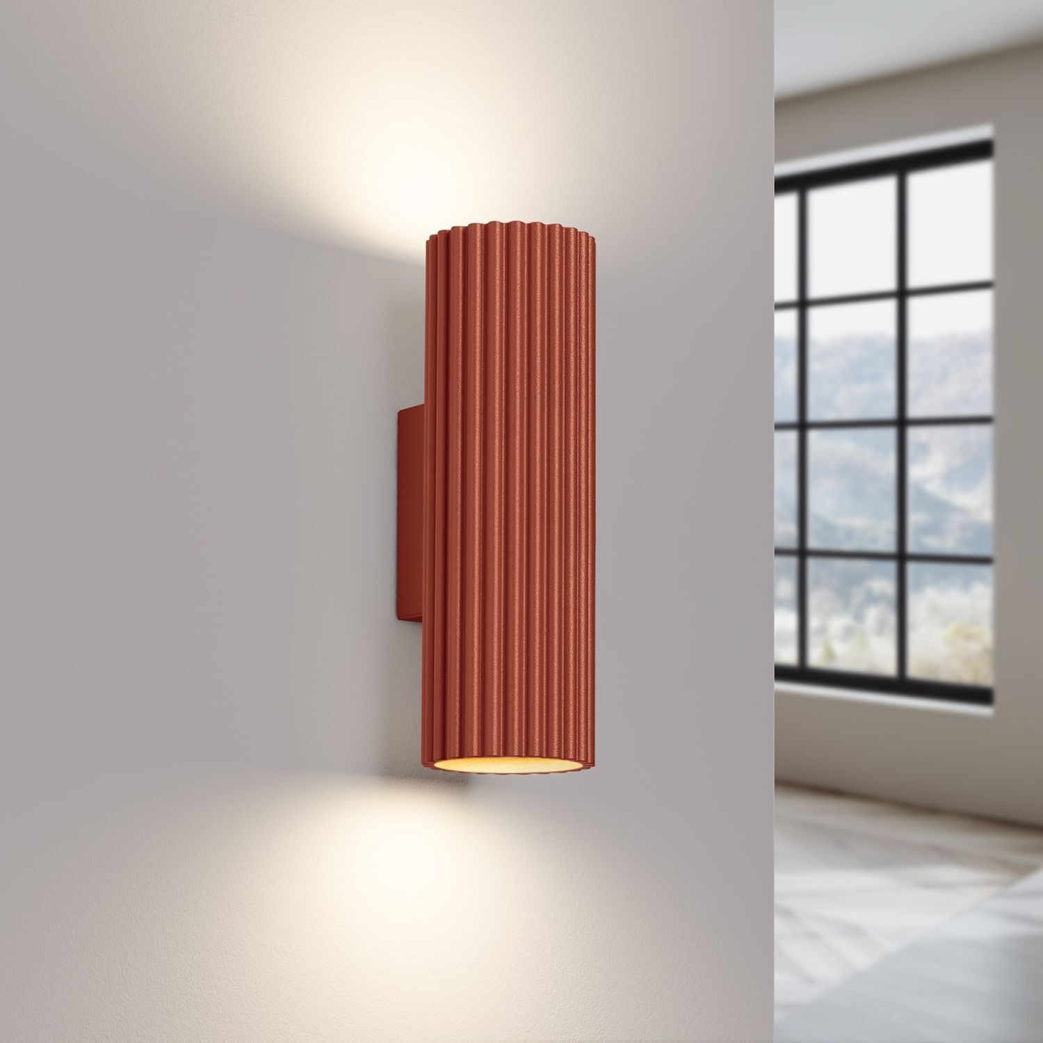 Wandleuchte Up Down klein H: 20 cm Rot GU10 2-flammig