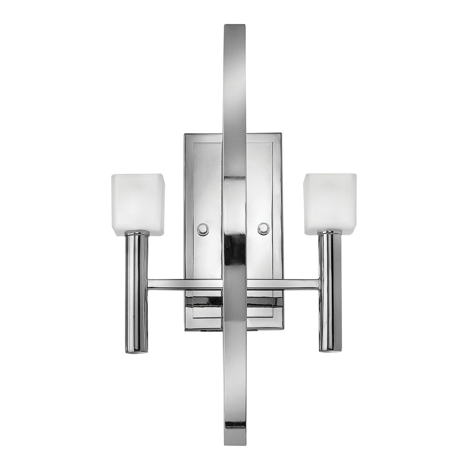 Wandleuchte Metall Glas H: 50 cm Chrom Weiß mit 2x G9 LED