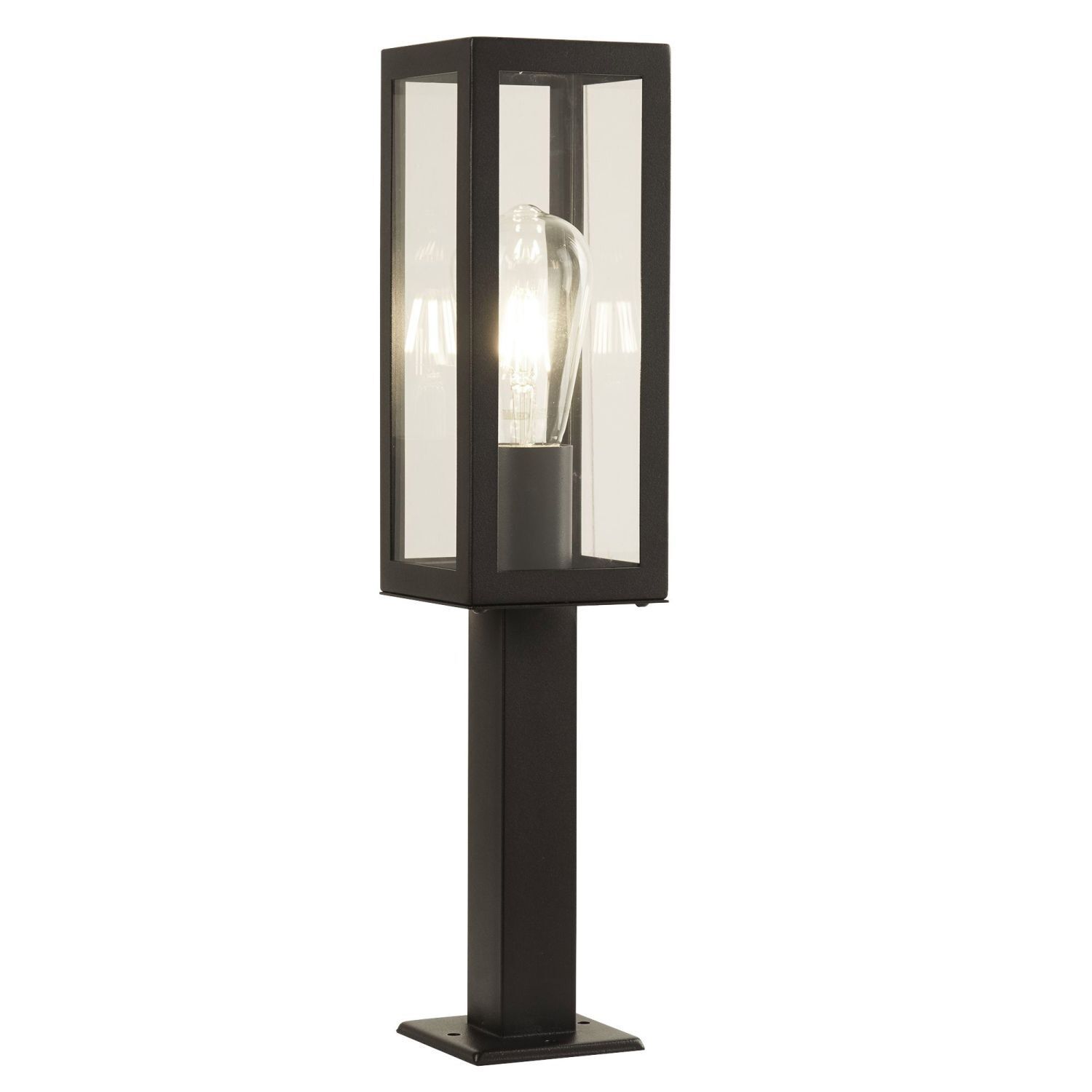 Außenlampe IP44 E27 45 cm Schwarz Glas Edelstahl Modern