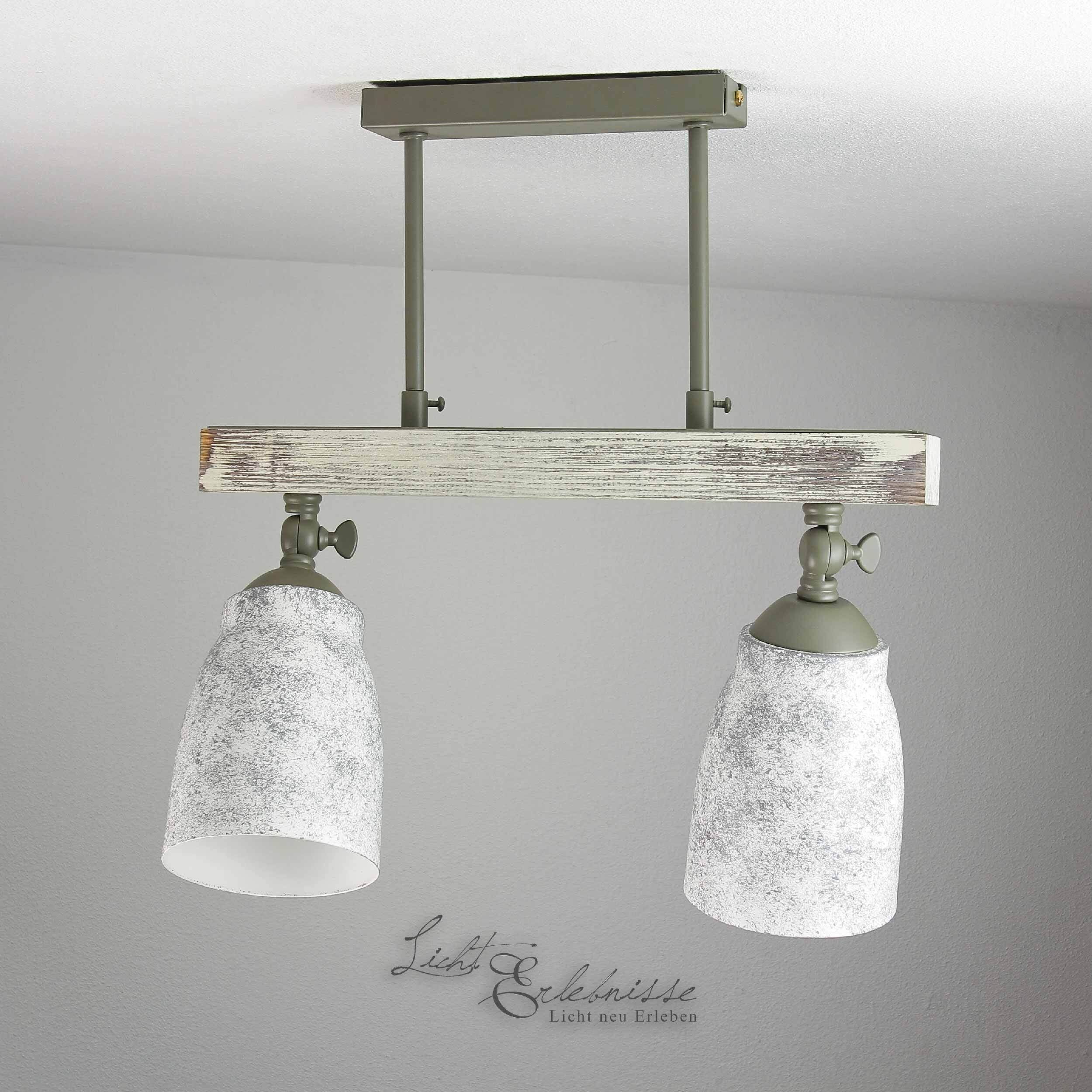 Vintage Deckenlampe drehbar Shabby Weiß Taupe AGAP