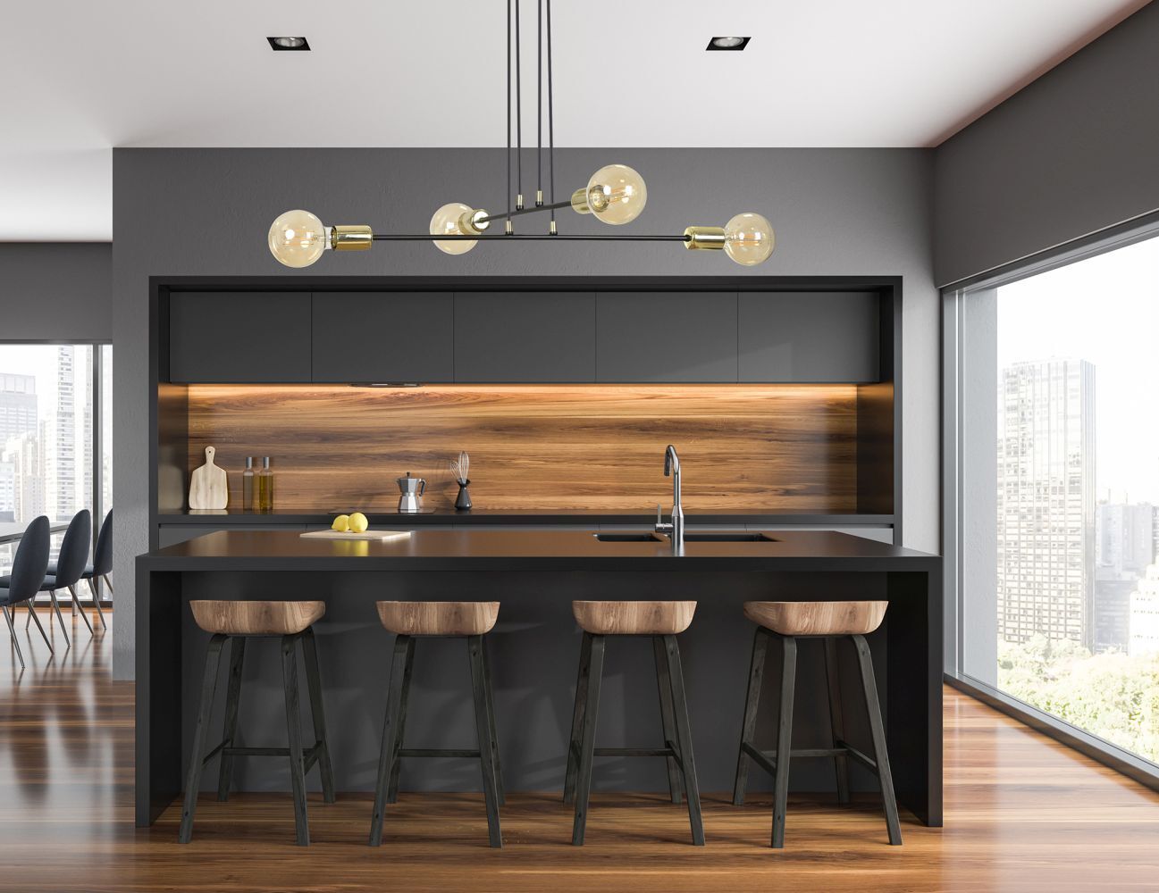 Drinnen, Innenarchitektur, Küche, Esszimmer, Esstisch