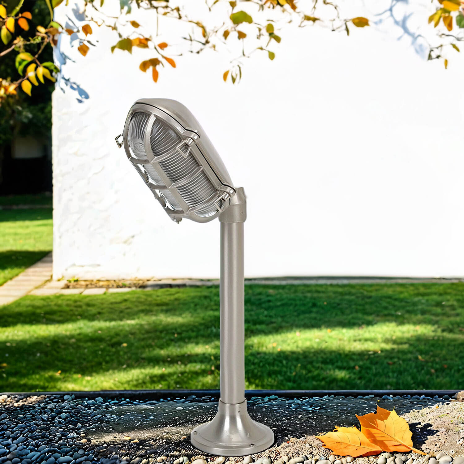 Gartenleuchte Messing H:62cm in Nickel Weg Terrasse