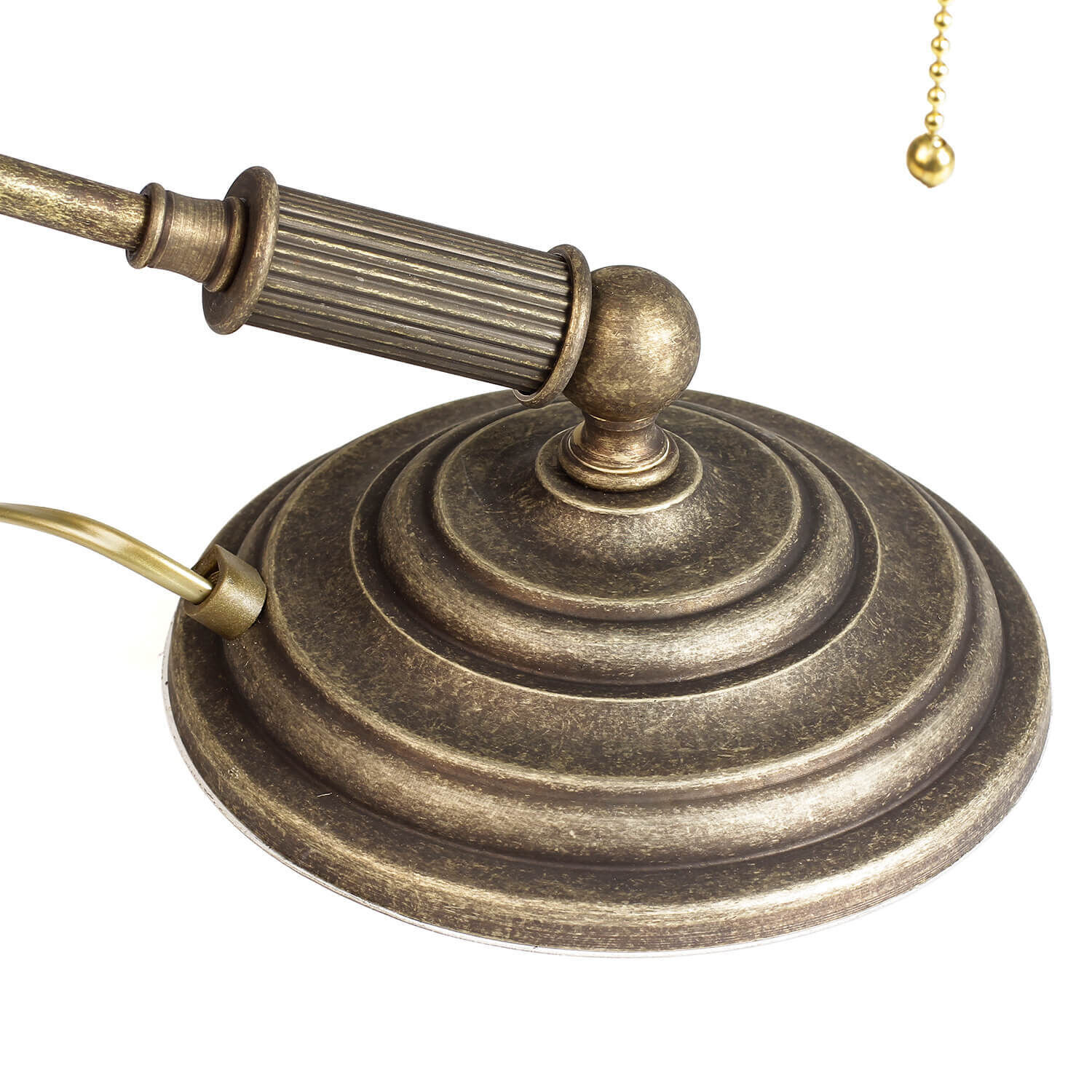 Bankerlampe Grün aus Messing in Bronze Rustikal Bronze