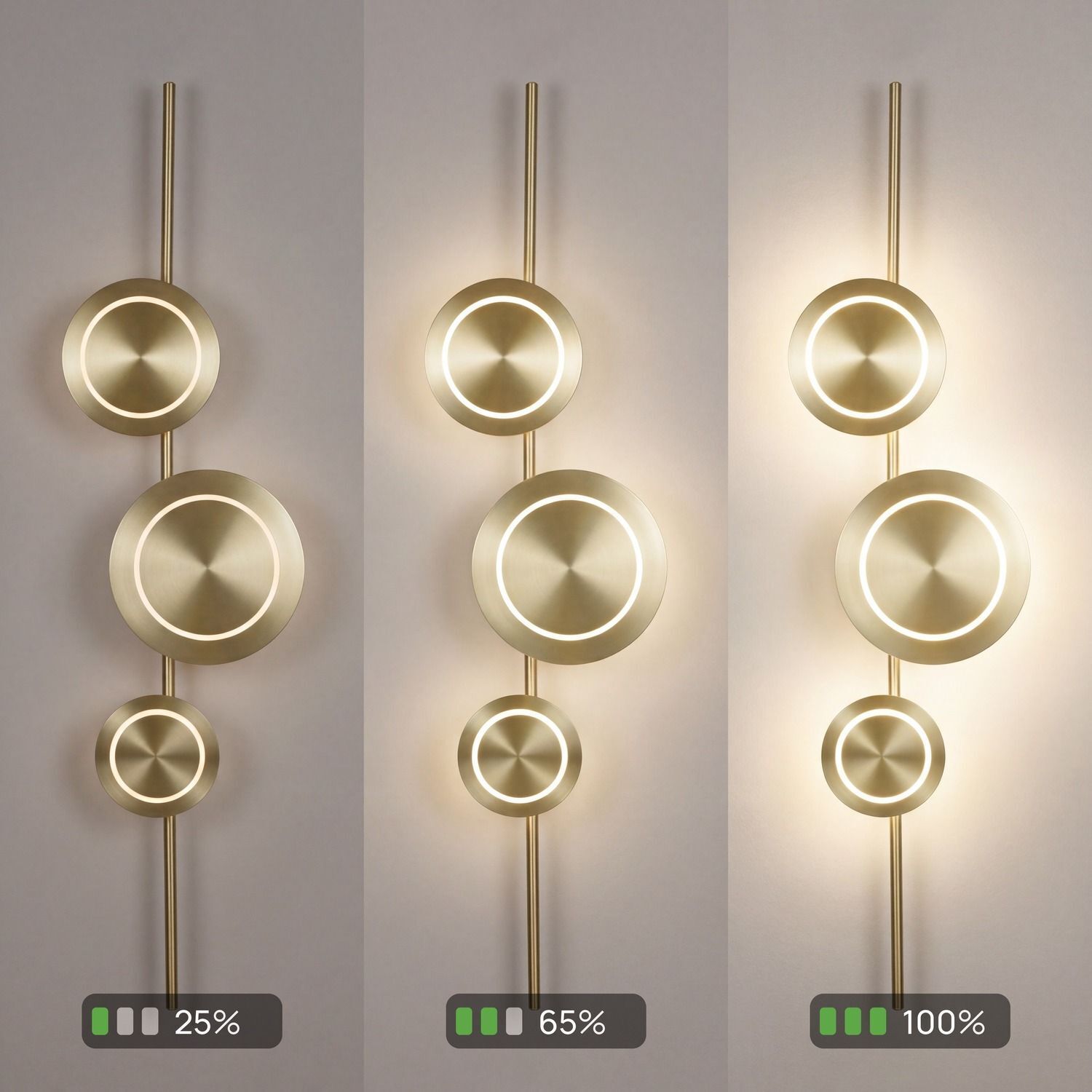 Wandlampe, Wandlampen, Ringbeleuchtung, Metallisch, Modern
