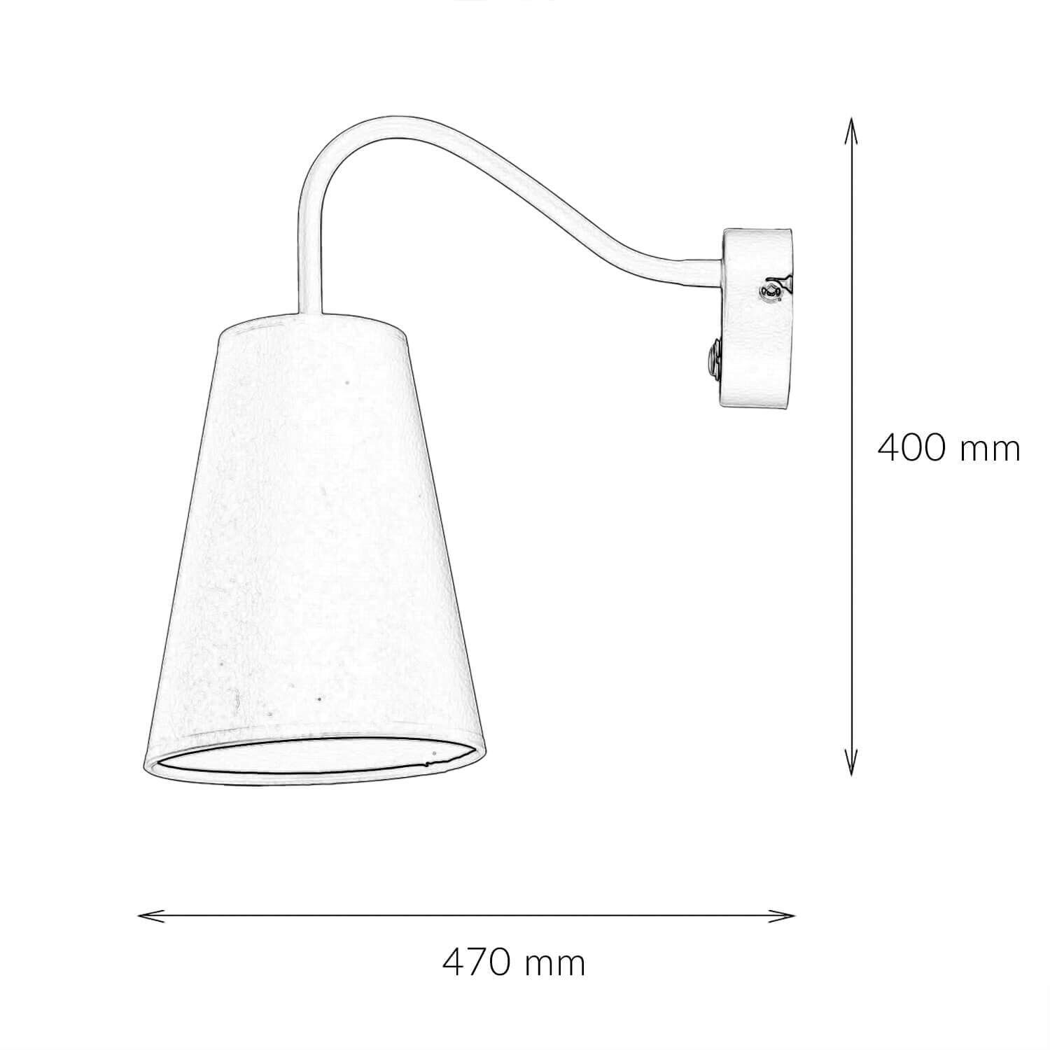 Wandleuchte Schwarz mit Schalter Metall Ø13cm