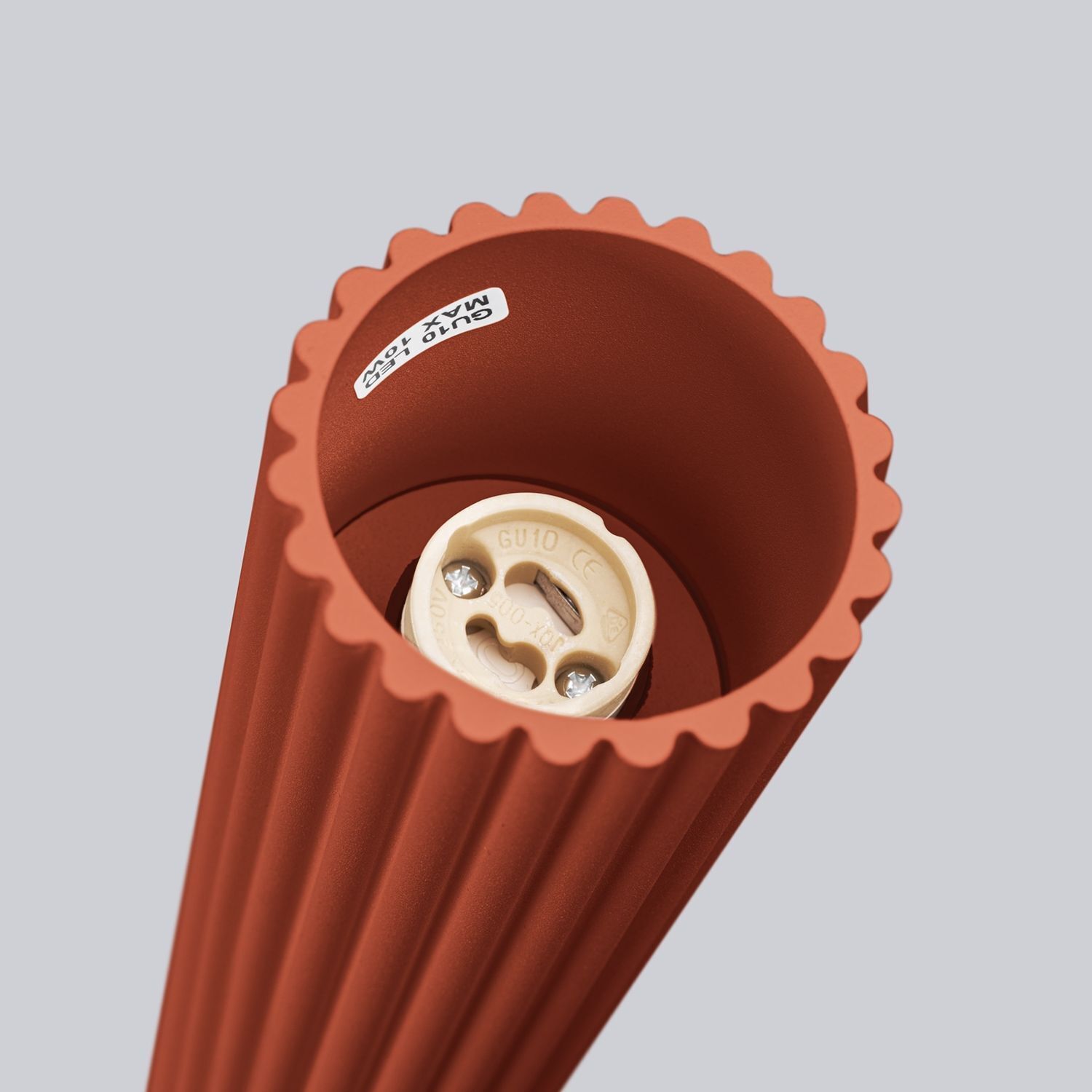 Deckenlampe GU10 H: 20 cm Ø 6,5 cm klein Rot Aufputz Modern