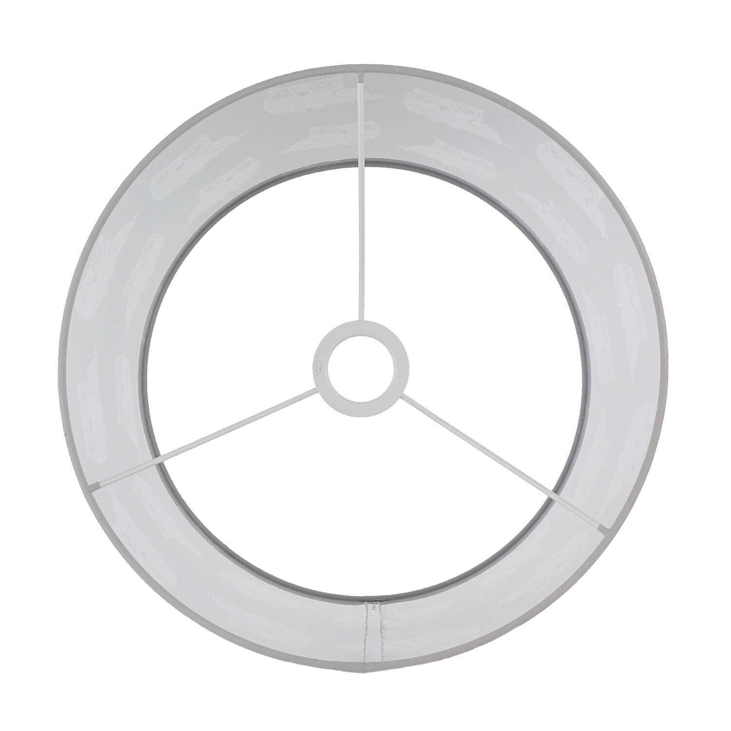 Graue Kinderlampe Eule Stoff Mädchen Grau Weiß