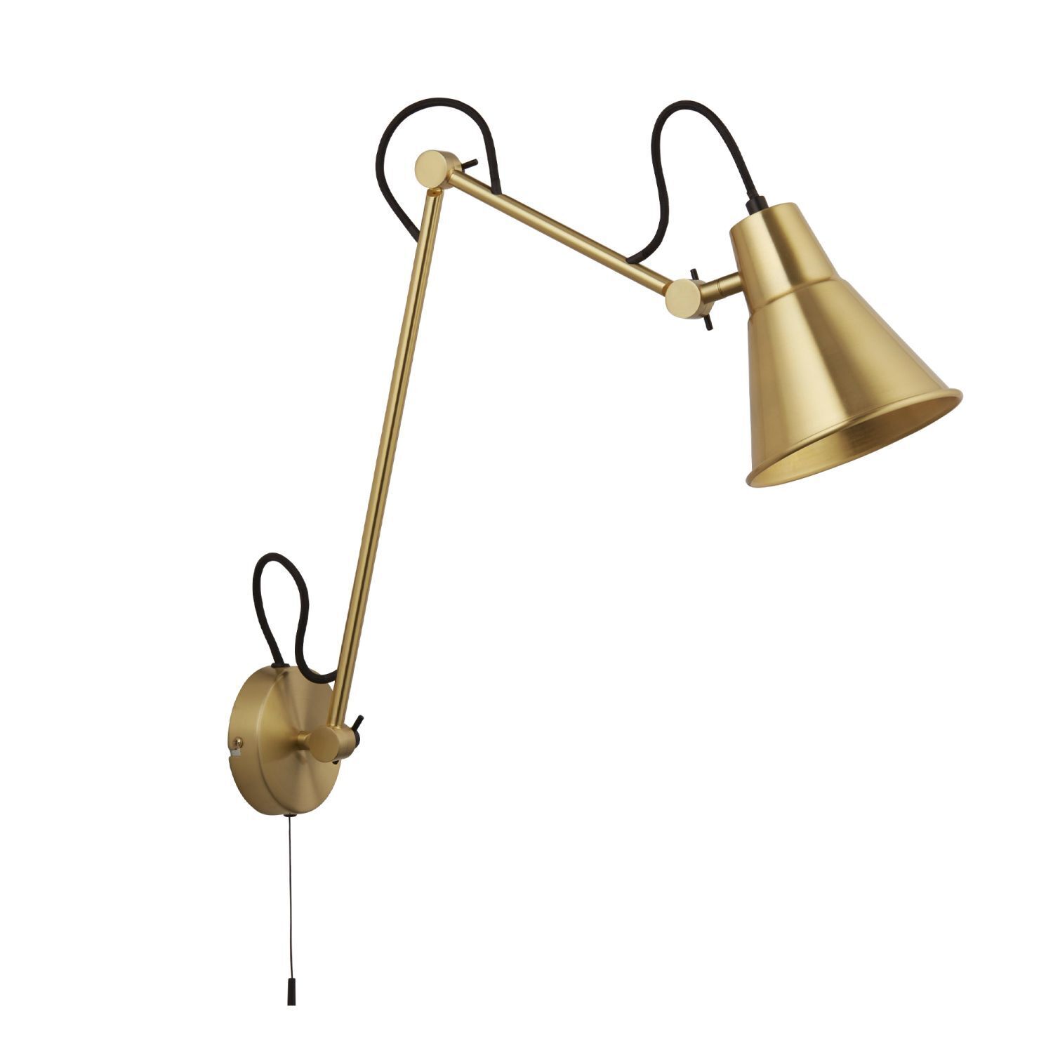 Wandleuchte mit Schalter in Messing Gelenk verstellbar Metall