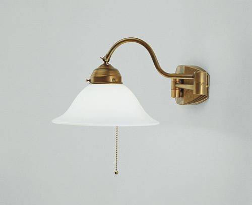 Blendarme Wandlampe mit Schalter T:49 cm Messing Glas