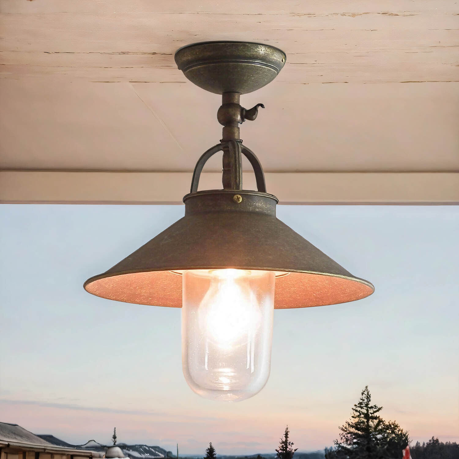 Außenleuchte in Bronze Antik aus Messing Glas Außenleuchte in Bronze Antik aus Messing Glas