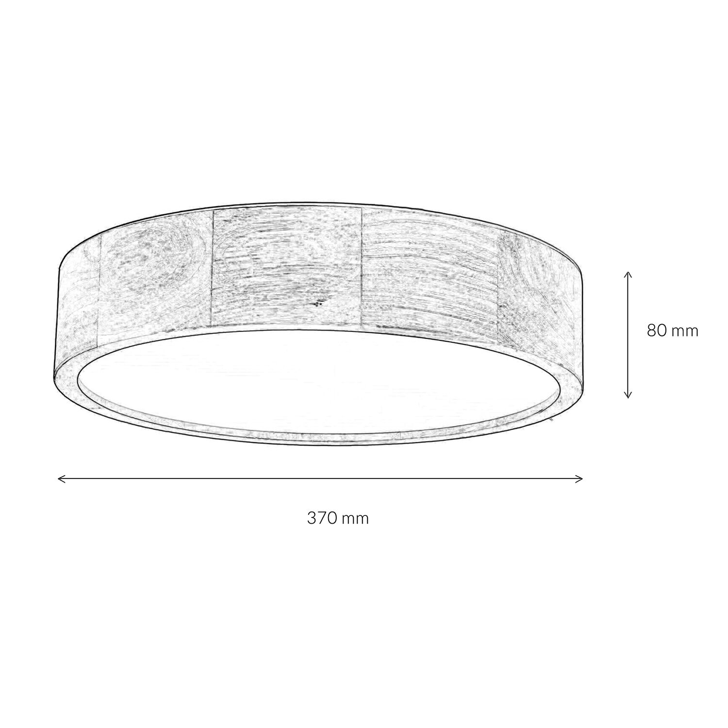 Deckenleuchte in Eiche rund Wohnzimmer Holz Lampe