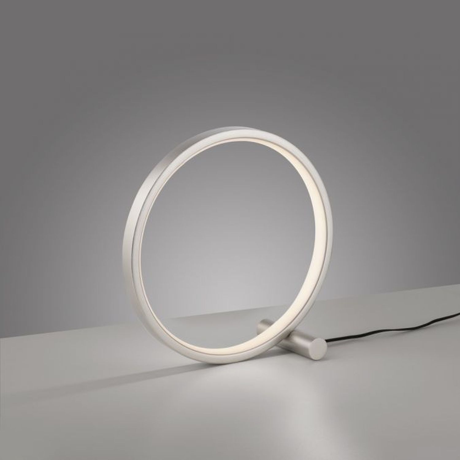 LED Tischlampe Silber Metall Ring H:25,5 cm 3000 K 10 W