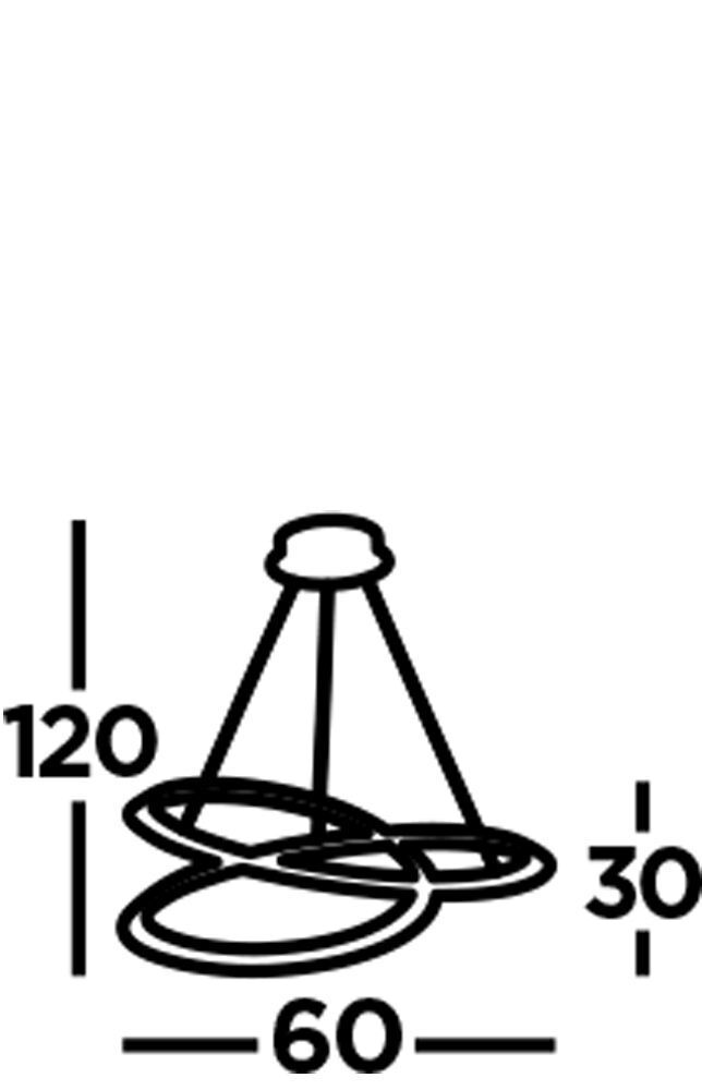 LED Kronleuchter Schwarz matt Metall 3000 K 1944 lm