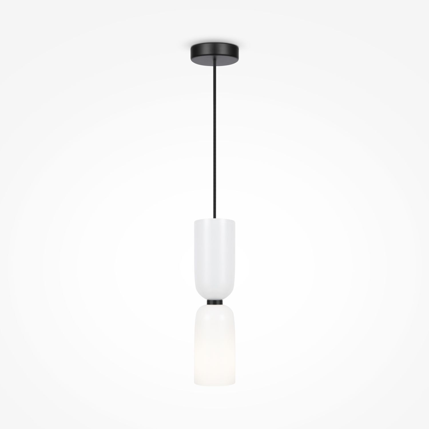 Pendelleuchte Metall Glas rund D: 8 cm H: max. 232 cm