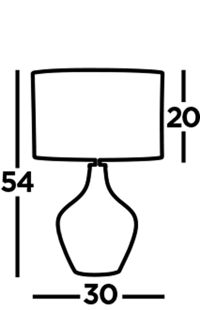 Nachttischlampe Braun E27 53,5 cm Ø 30 cm Glas Wildleder