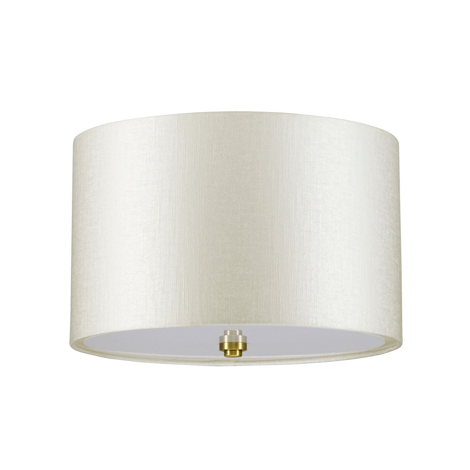 Deckenleuchte Stoff rund in Creme Messing antik
