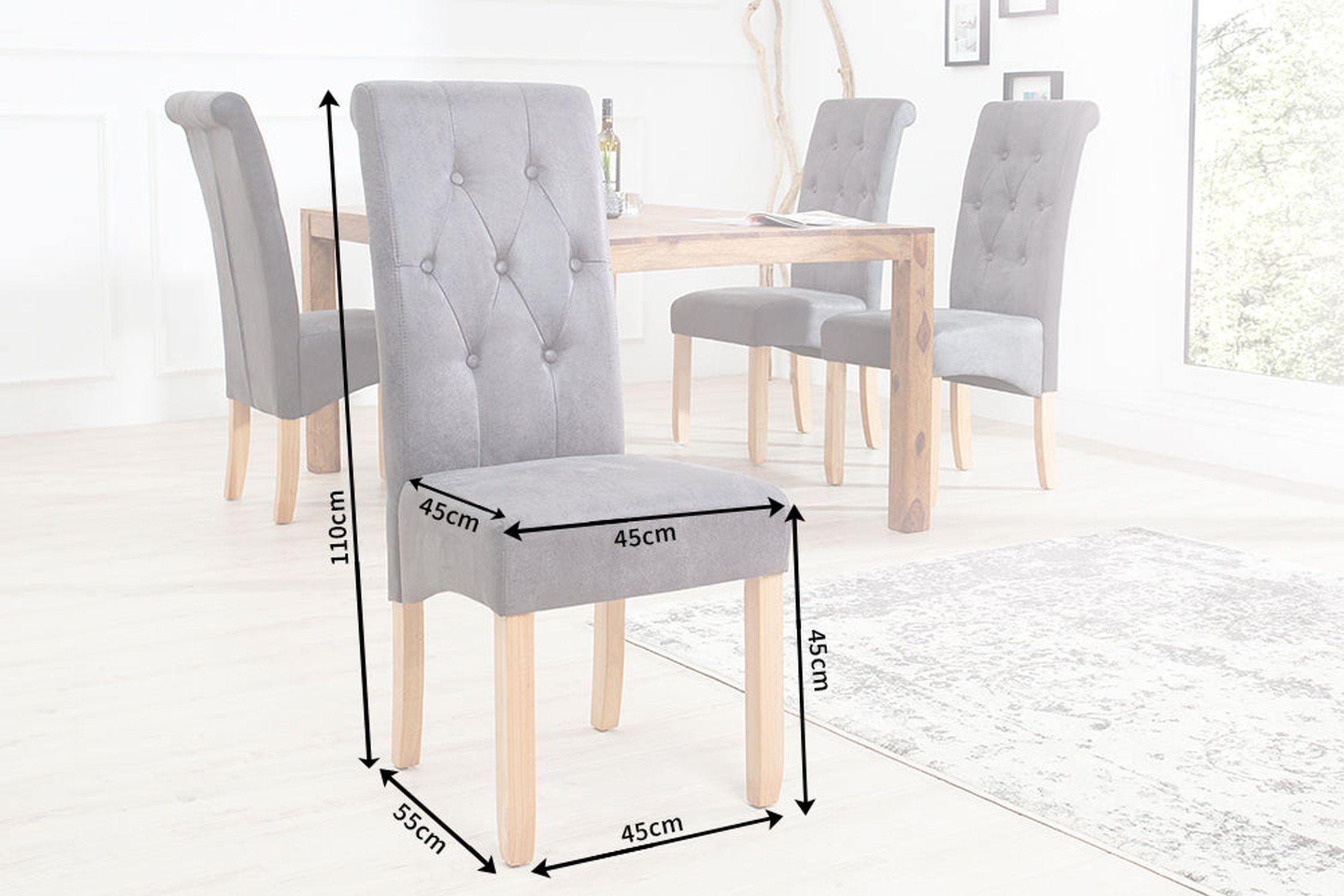 Esstischstuhl ohne Armlehne Braun Kolonialstil Stoff Holz Esstisch, Mobiliar, Tabelle, Esszimmer, Stuhl