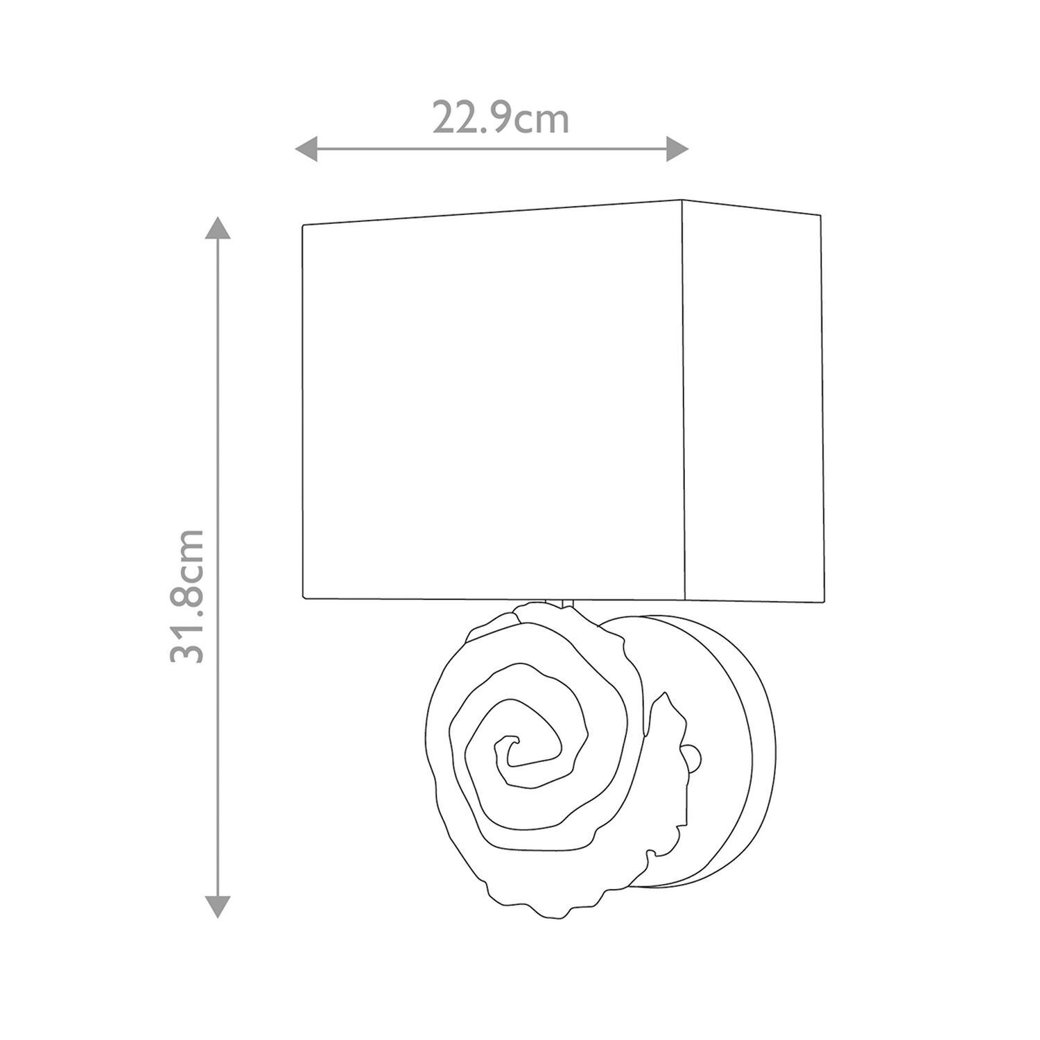 Wandlampe Stoff 31,8 cm hoch Creme Weiß
