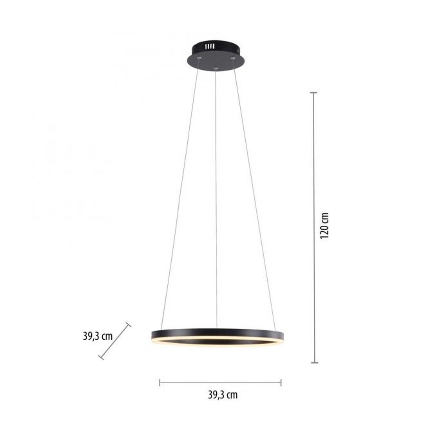 Dimmbare LED Hängelampe Anthrazit Metall Ø39,3 cm 20 W
