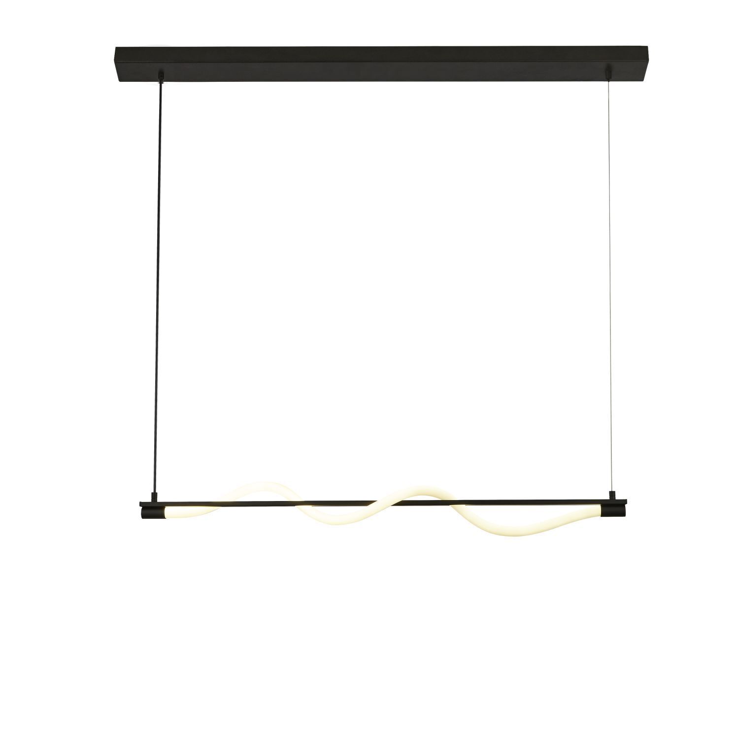 LED Pendelleuchte Schwarz matt Weiß Metall 2700 K B: 1 m