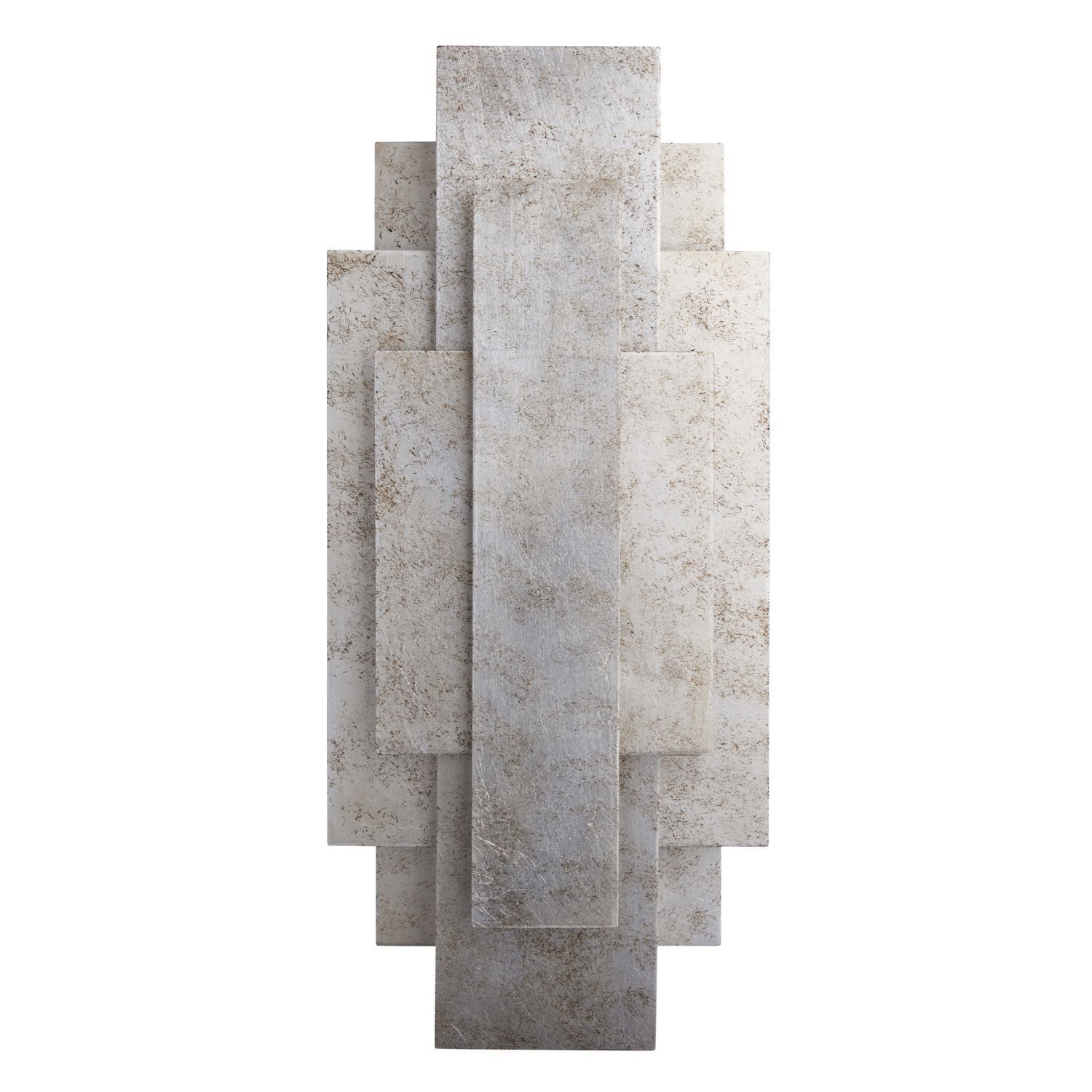 Wandleuchte innen Metall 45 cm in Silber antik 2x G9 Art Déco