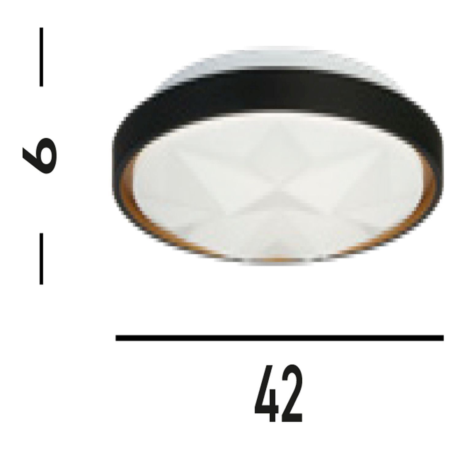 Runde LED Deckenleuchte mit Fernbedienung dimmbar 25 W deckenleuchte, runde lampe, plattenlampe, schwarz-weiss, metall