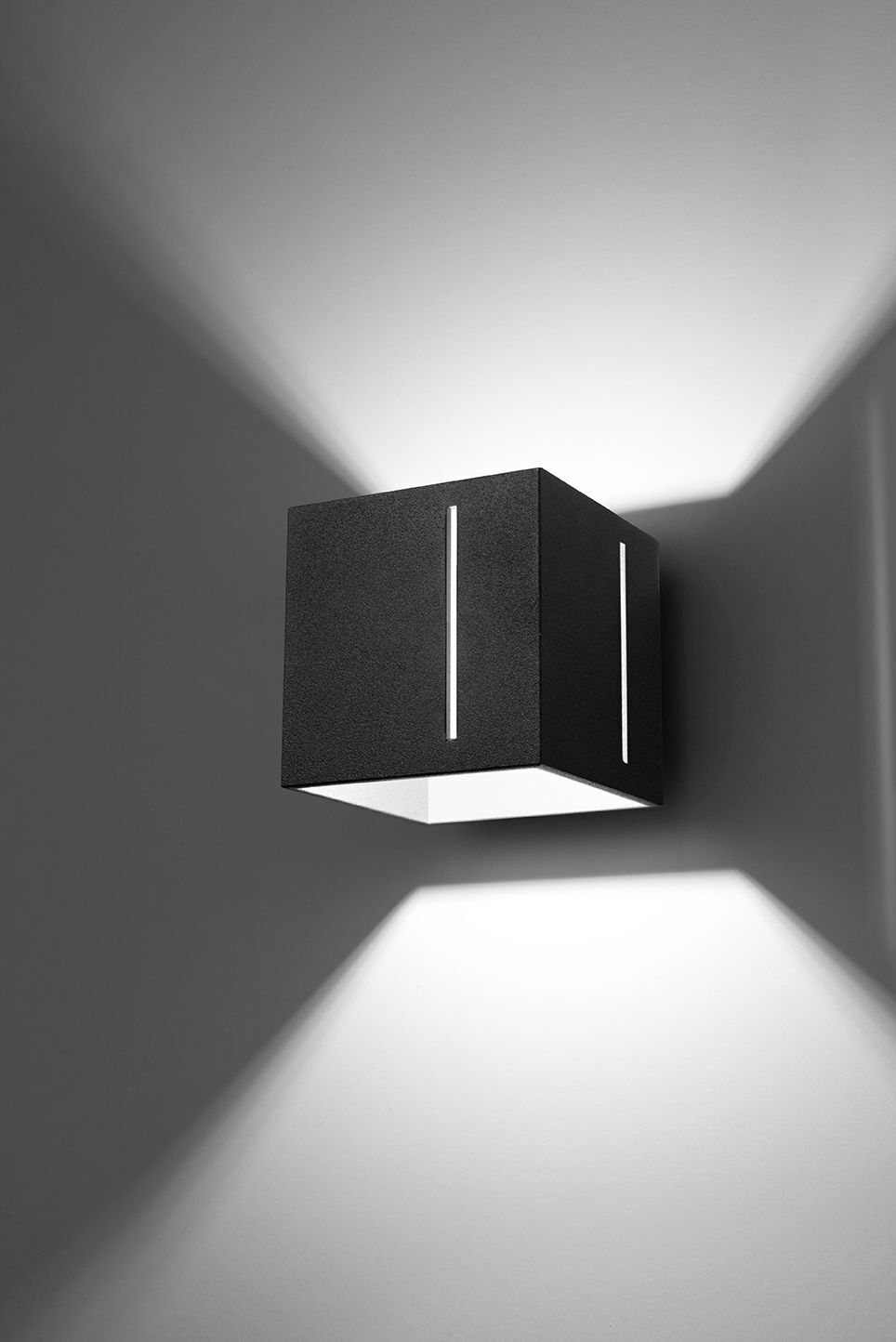 Up Down Wandlampe Schwarz B:10cm eckig Aluminium