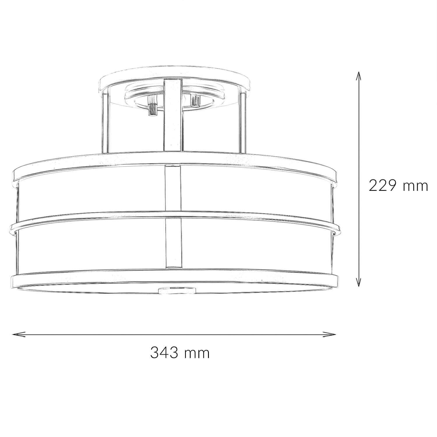 Deckenlampe Messing Creme 3x E27 Ø 34 cm rund SHOJI