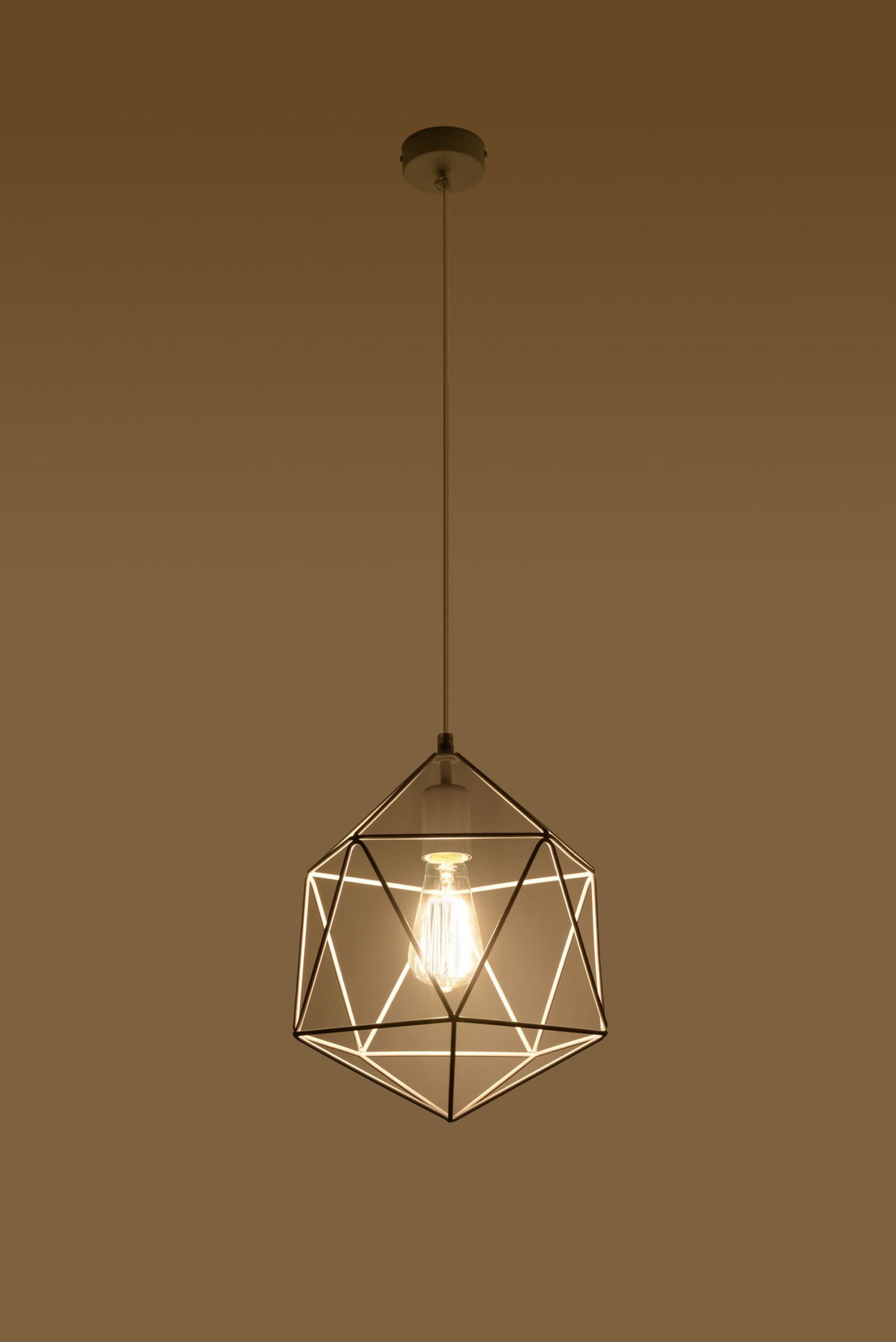 Hängelampe Weiß Draht Ø 30 cm geometrisch Retro