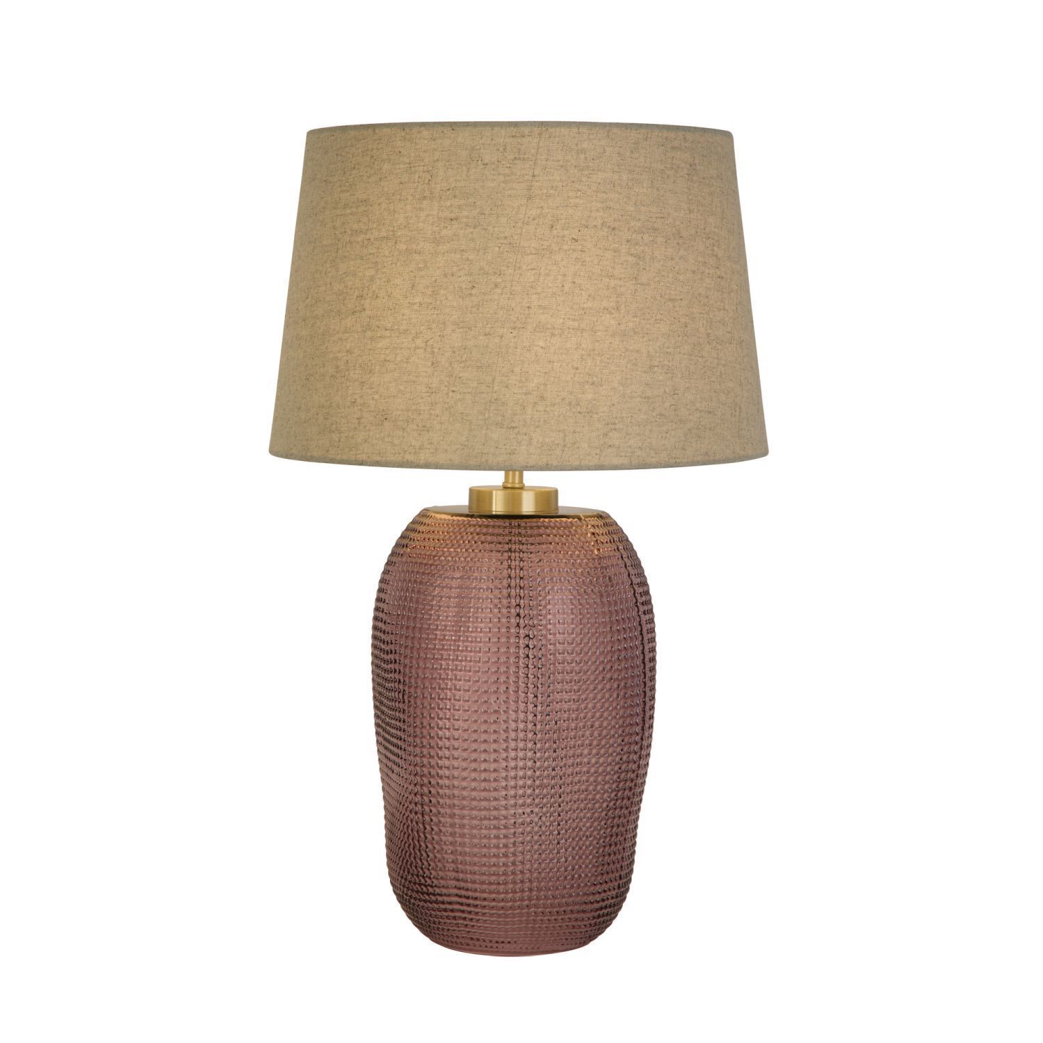 Blendarme Tischlampe Glas Stoff 37 cm Pink Natur E27