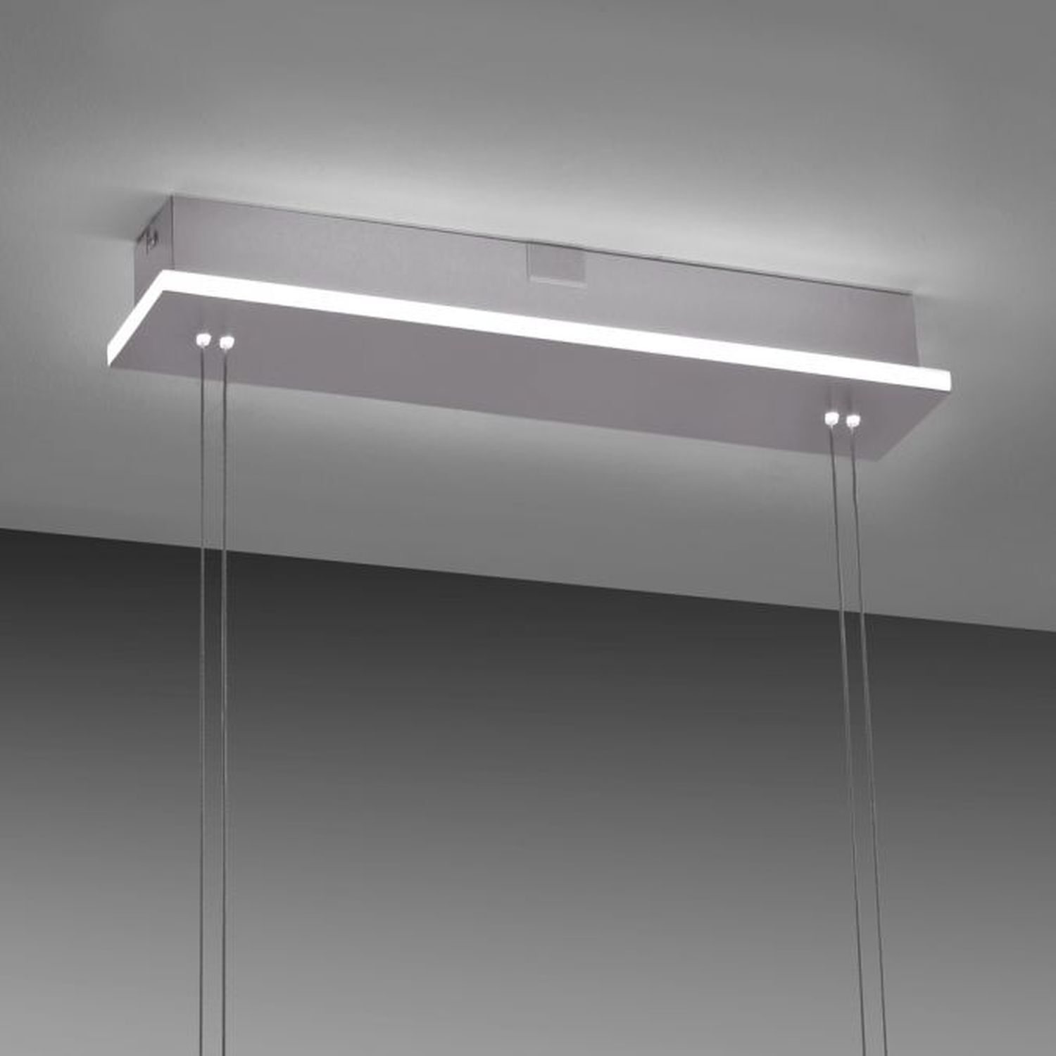 LED Hängelampe Glas in Stahl 108 cm 38 W Fernbedienung Deckenleuchte, Beleuchtung