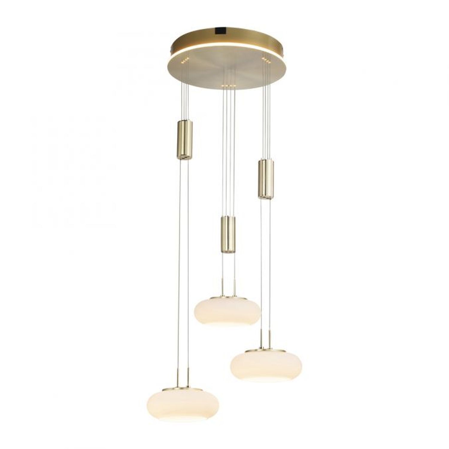 LED Hängelampe Glas in Messing L:44 cm 3550 lm dimmbar Deckenleuchte